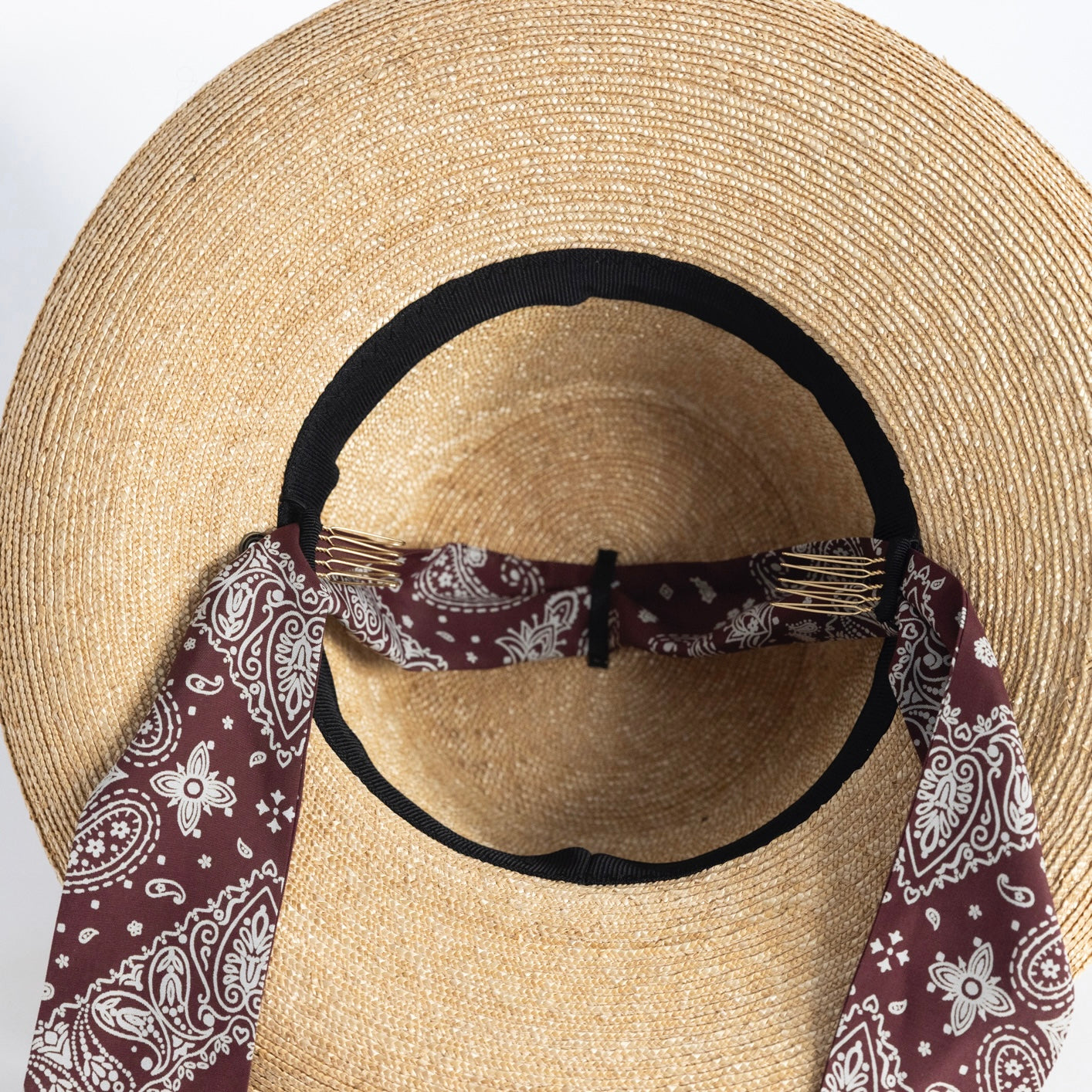Thin Straw Scarf Hat