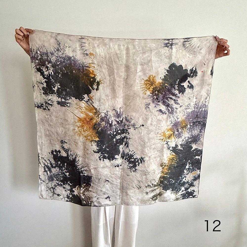 花影 -HANAKAGE- Silk Scarf _YELLOW