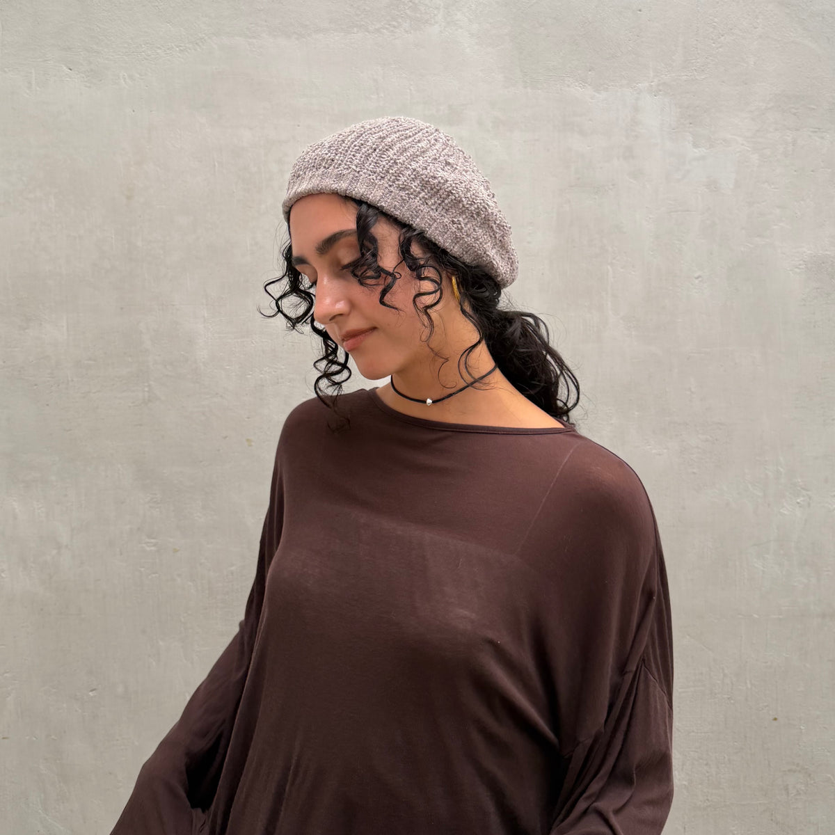 Mole Yarn Knit Beret