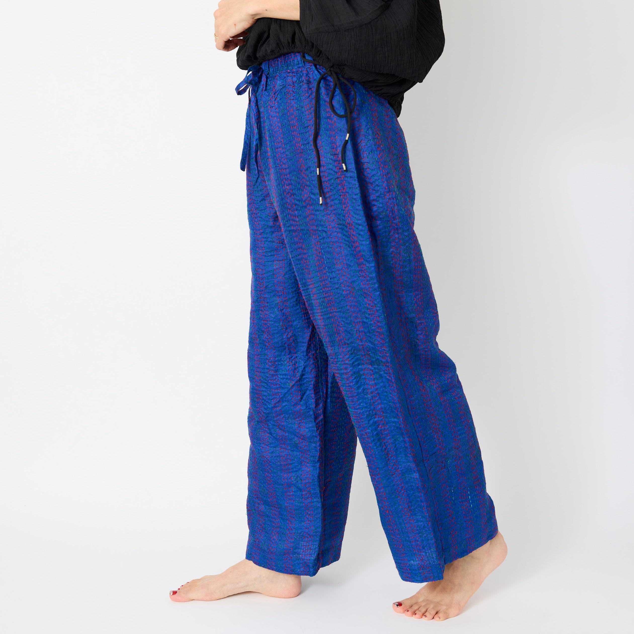 Ralli Stitch Silk Pants