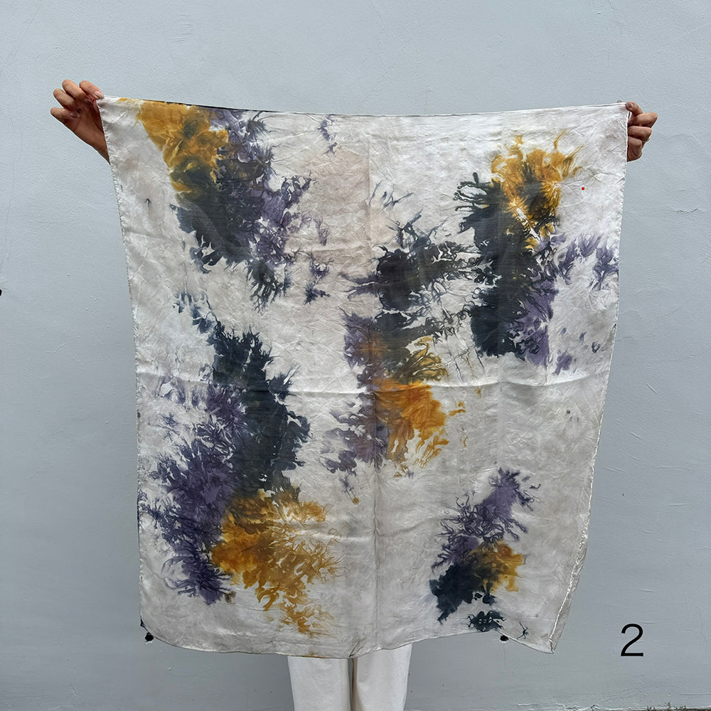 花影 -HANAKAGE- Silk Scarf _YELLOW