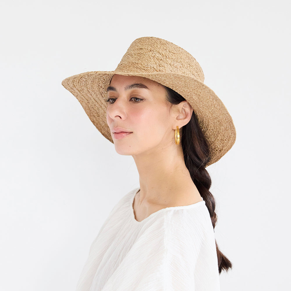 Caramel Raffia Wide Hat