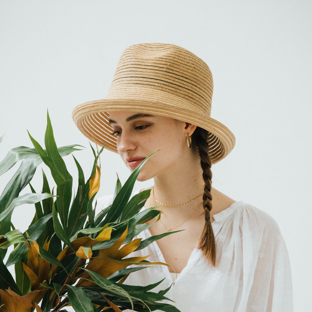 Paper Braid Sheer Down Brim Hat