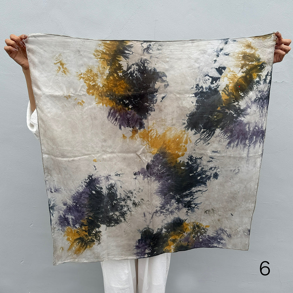 花影 -HANAKAGE- Silk Scarf _YELLOW