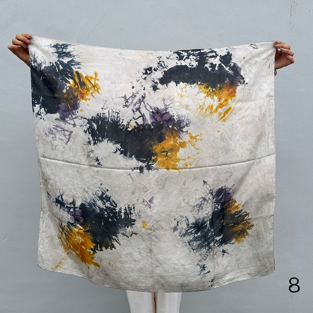 花影 -HANAKAGE- Silk Scarf _YELLOW