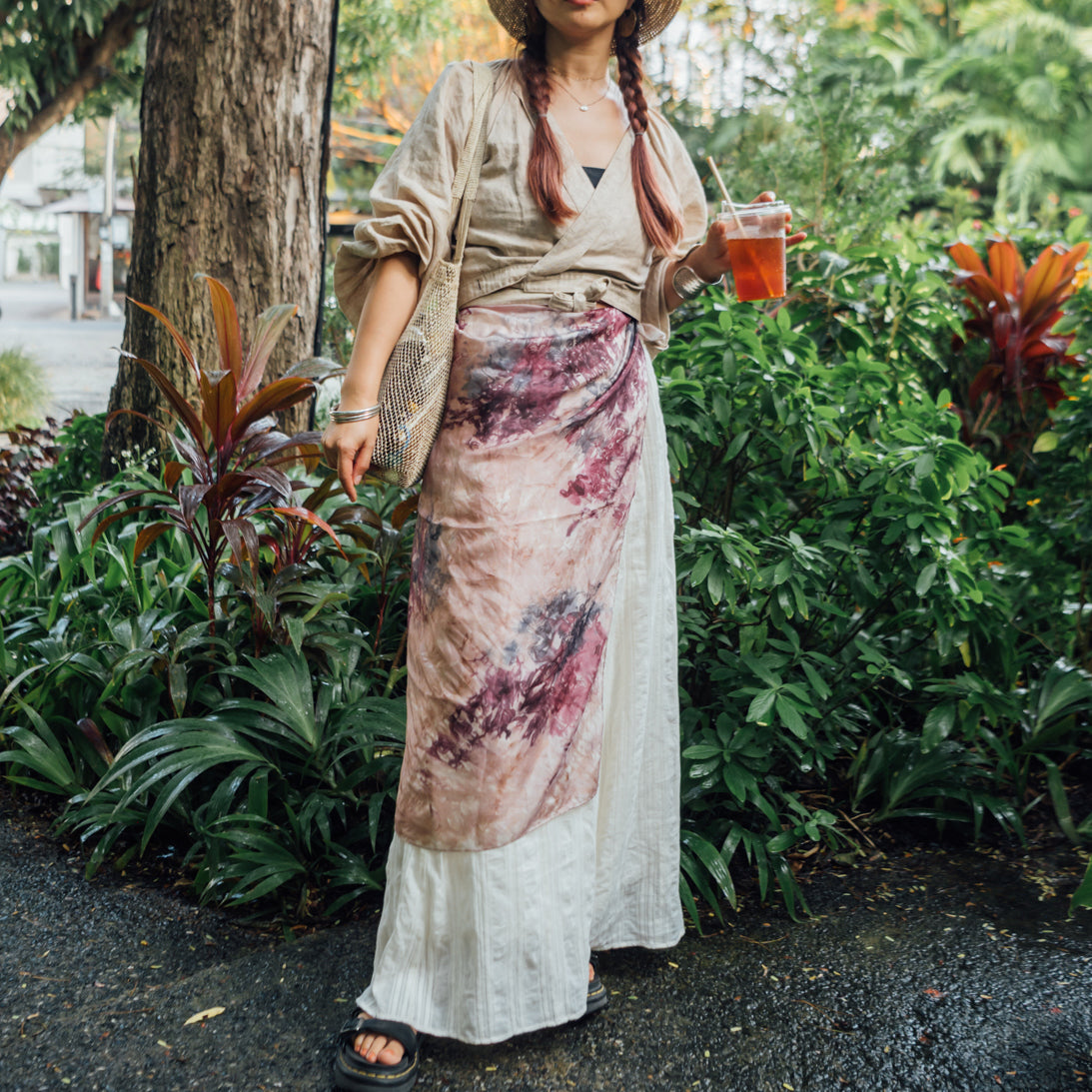 花影 -HANAKAGE- Silk Scarf _PINK_