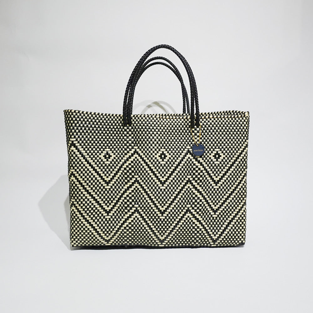 Mercado Bag " Isabel " / Black&Cream Black