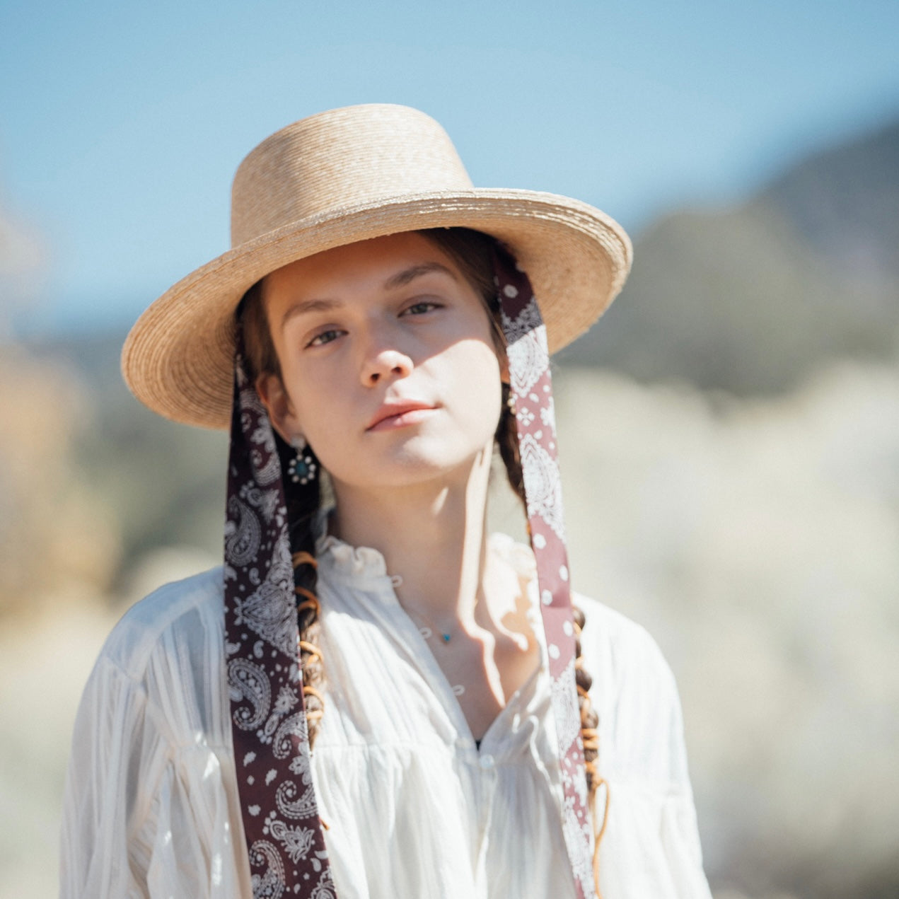 Thin Straw Scarf Hat