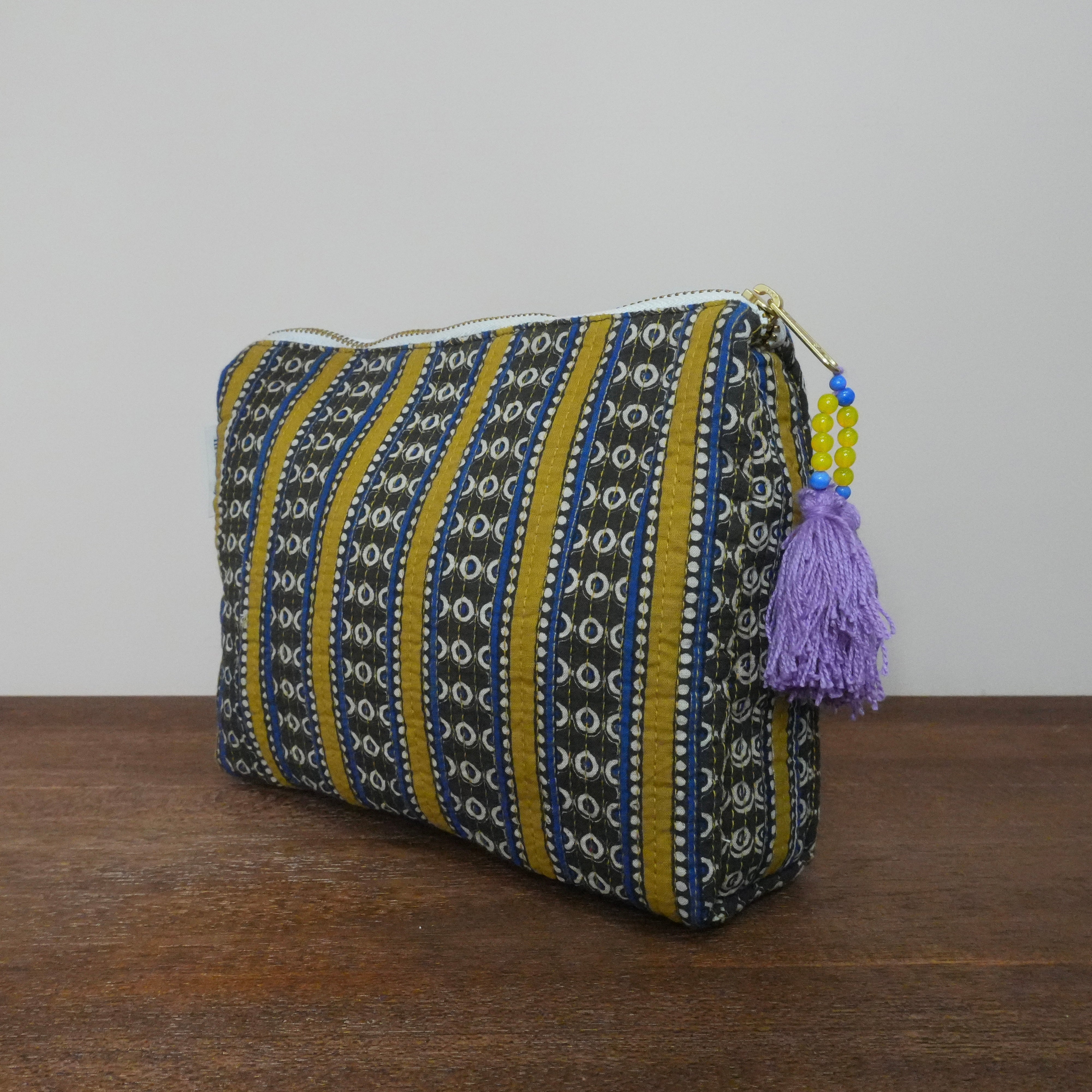Block Print Kantha Bottom Pouch