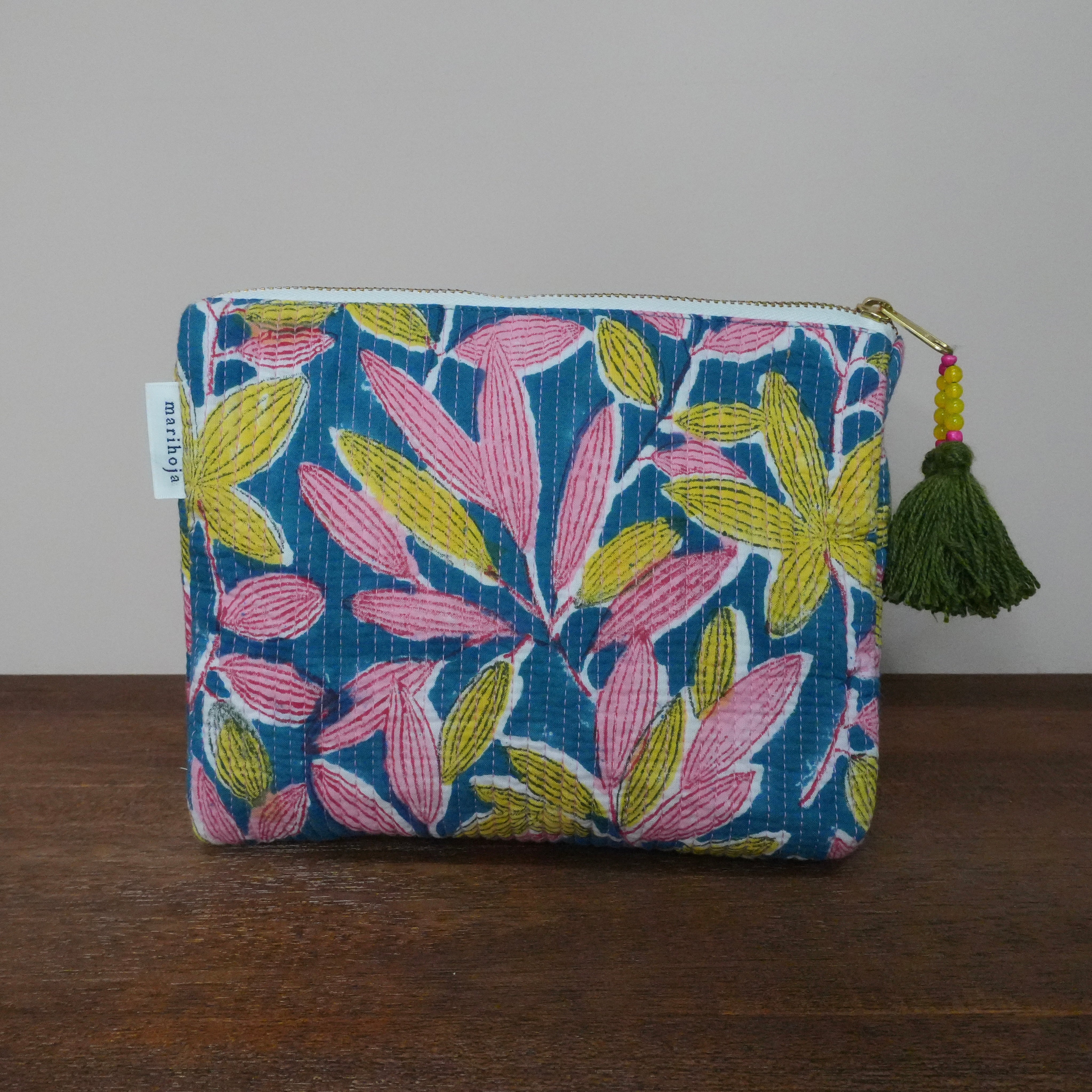 Block Print Kantha Bottom Pouch