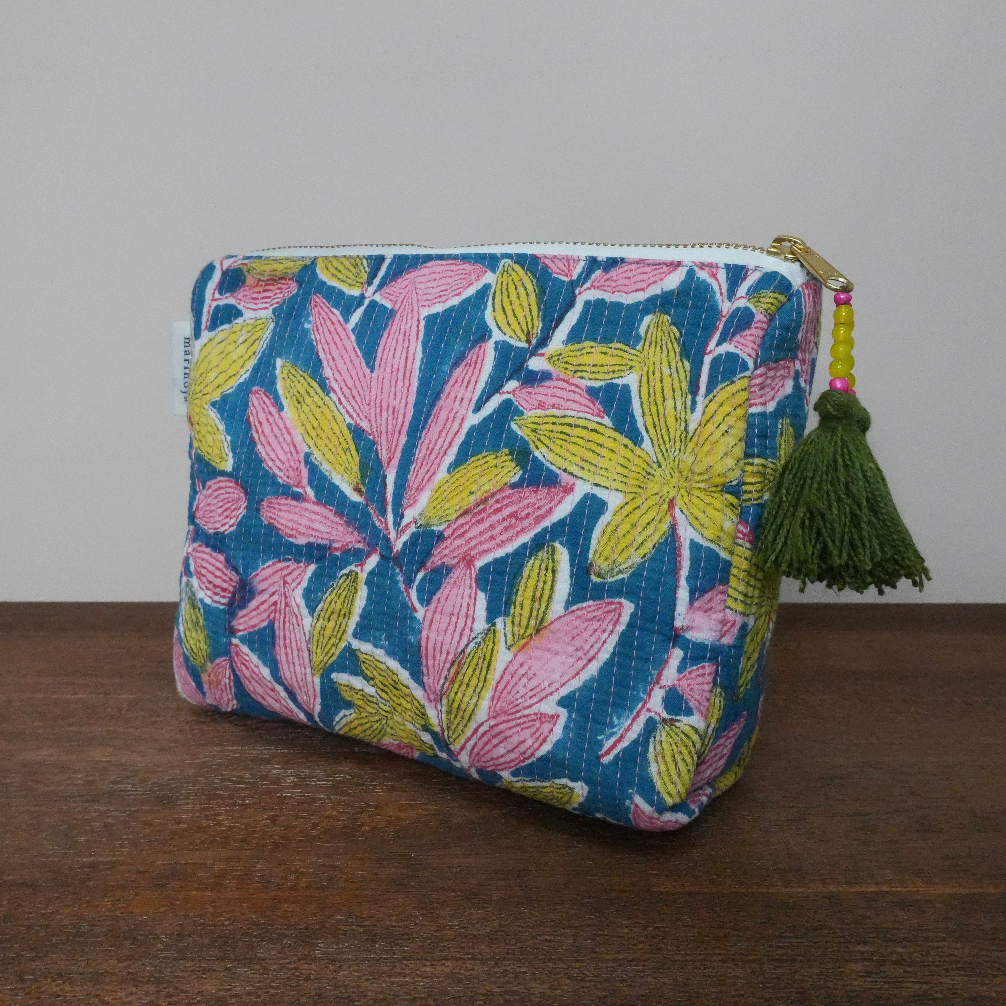 Block Print Kantha Bottom Pouch