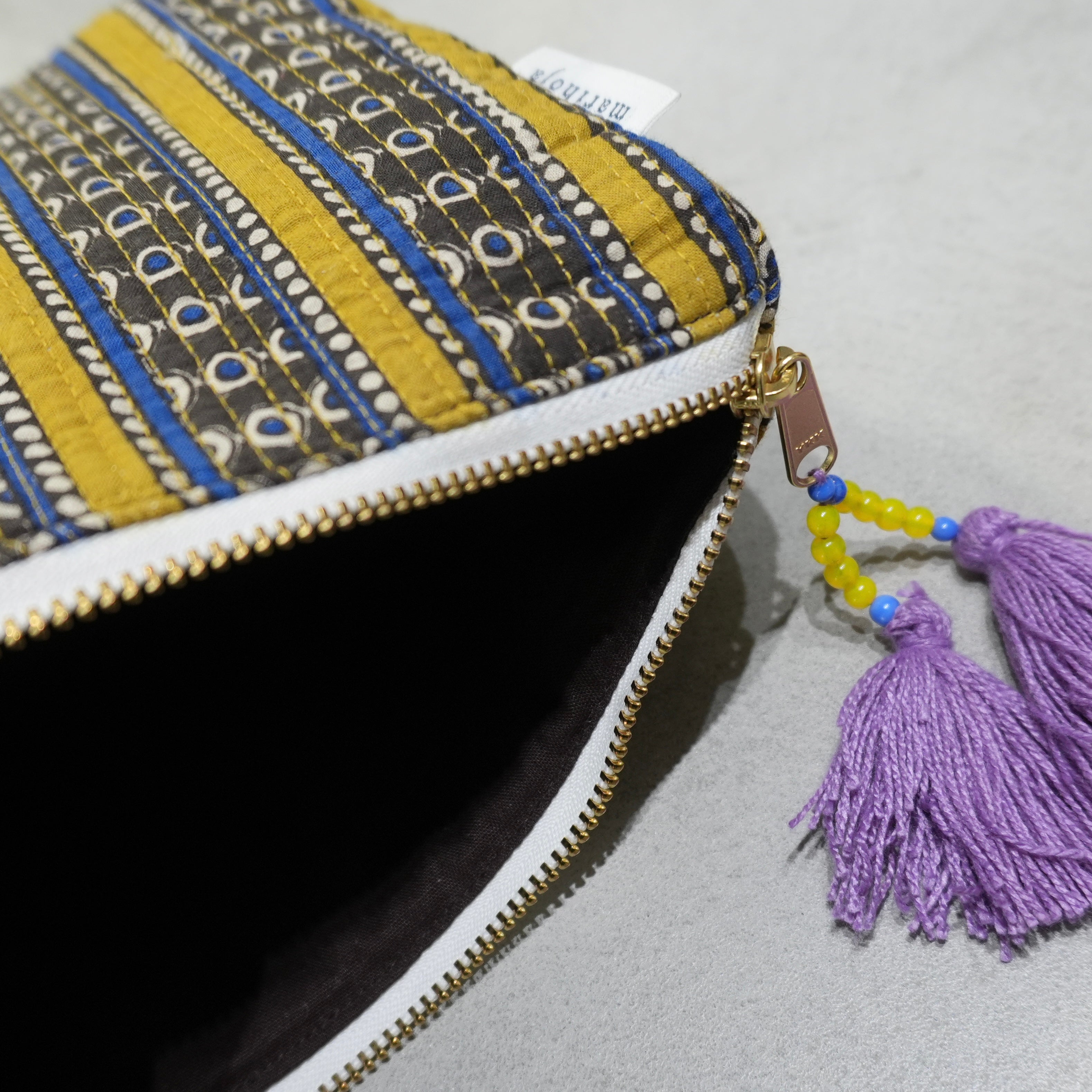 Block Print Kantha Bottom Pouch