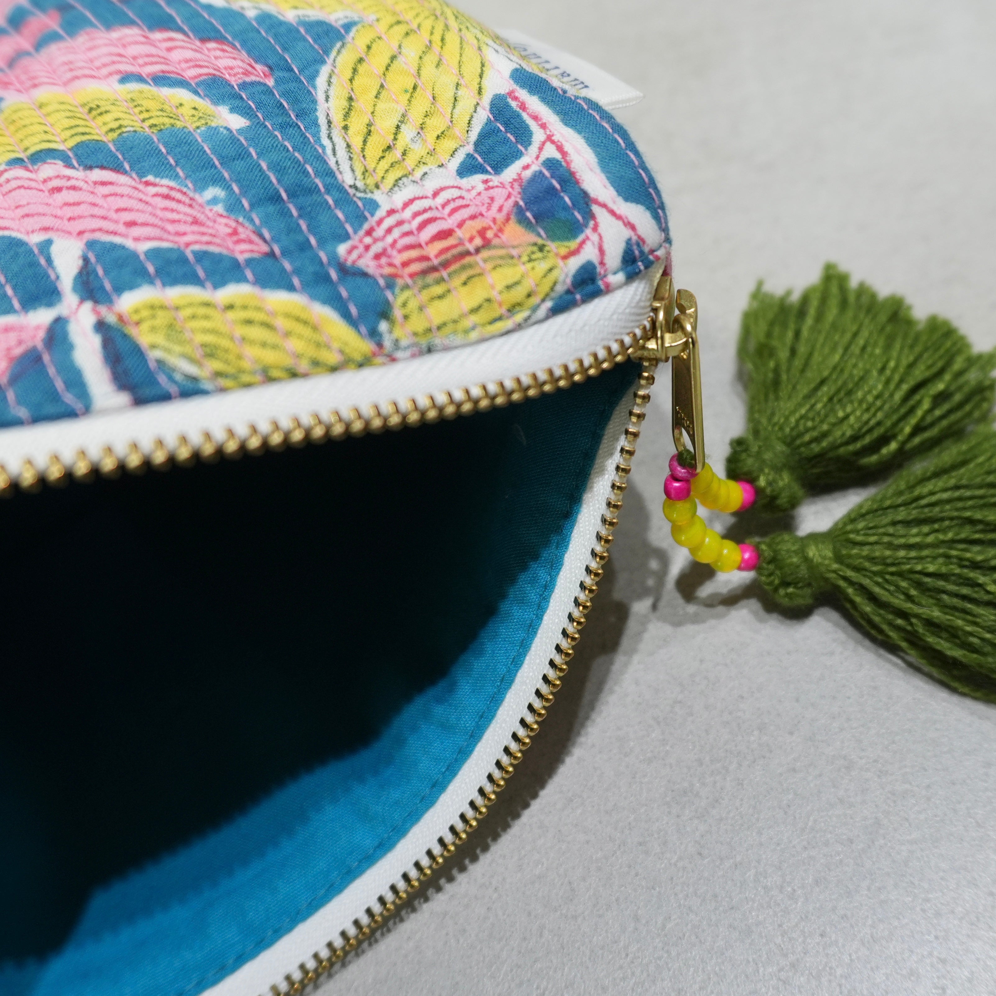 Block Print Kantha Bottom Pouch