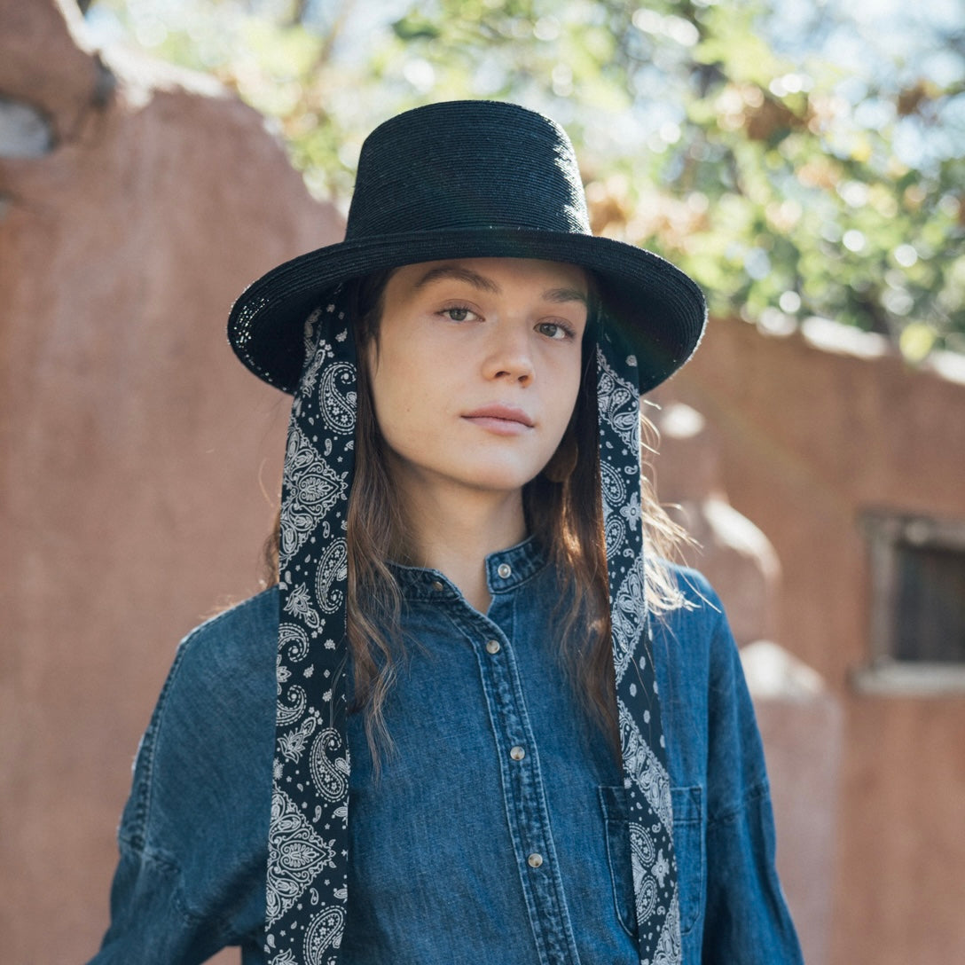 Thin Straw Scarf Hat