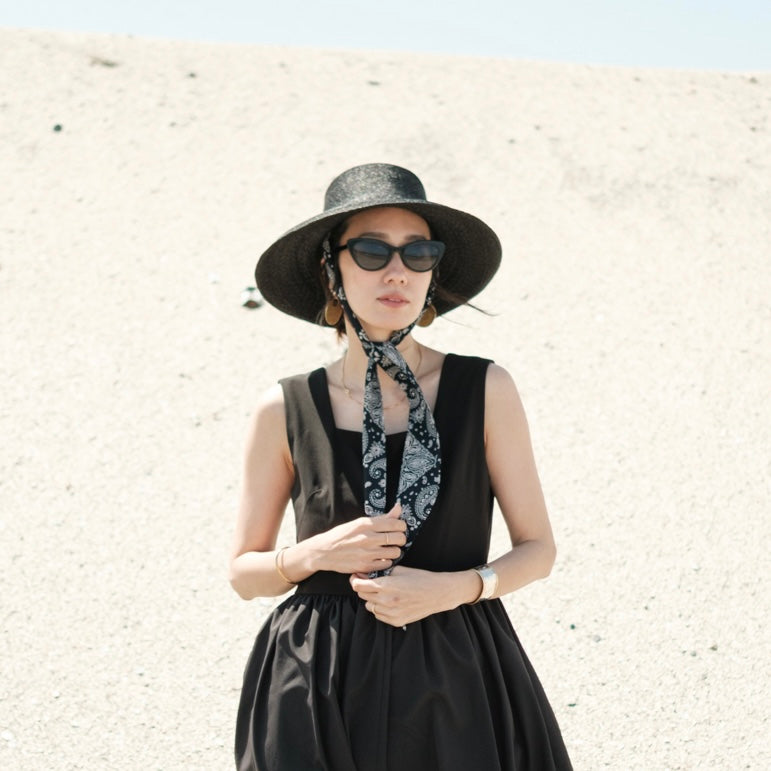 Thin Straw Scarf Hat