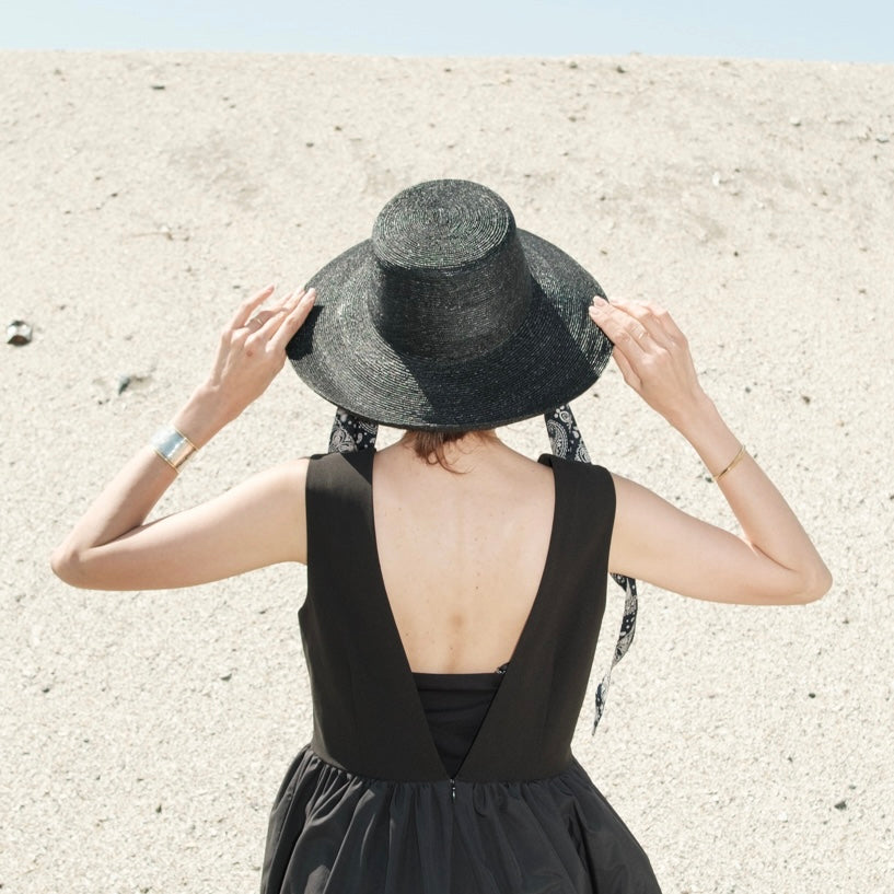 Thin Straw Scarf Hat