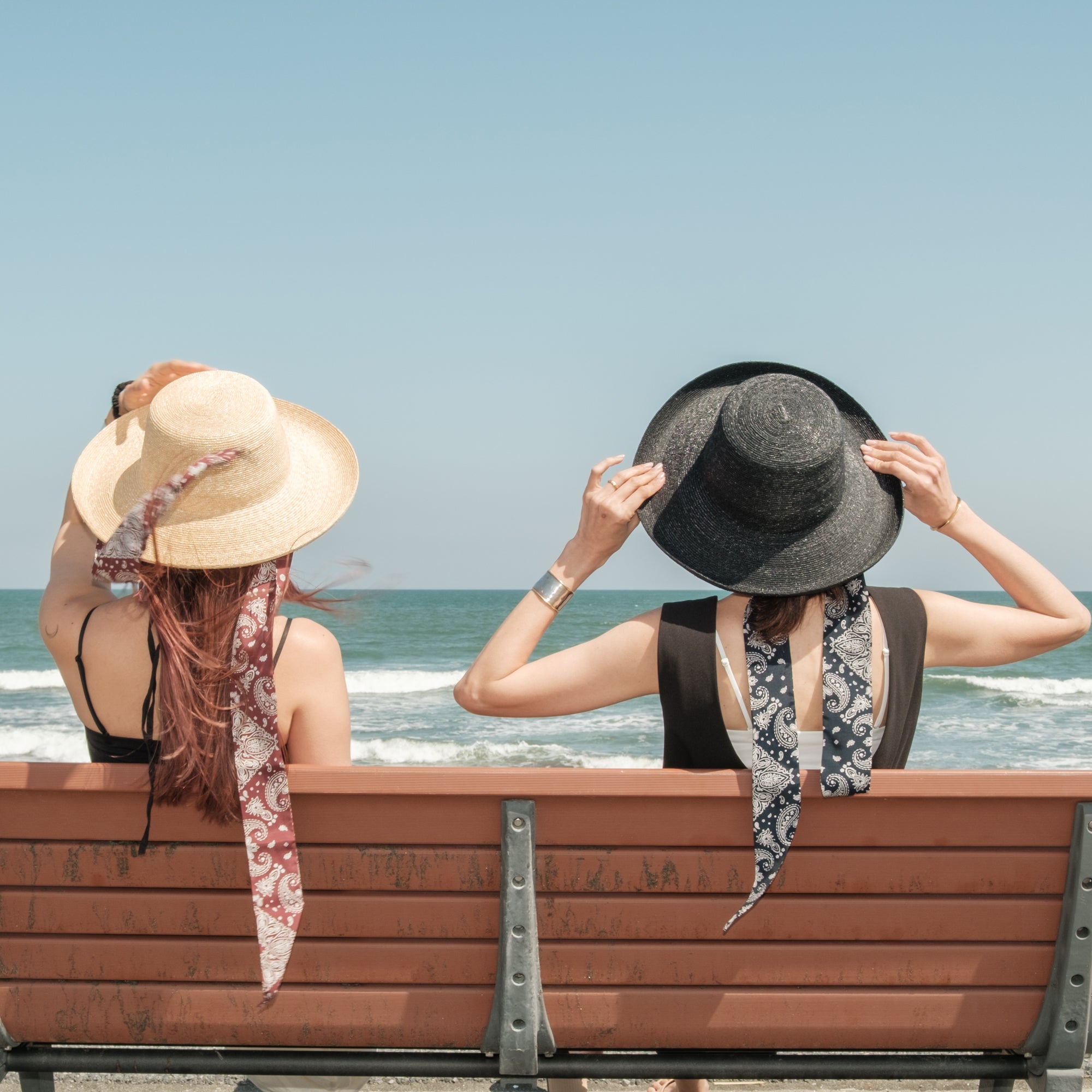 Thin Straw Scarf Hat
