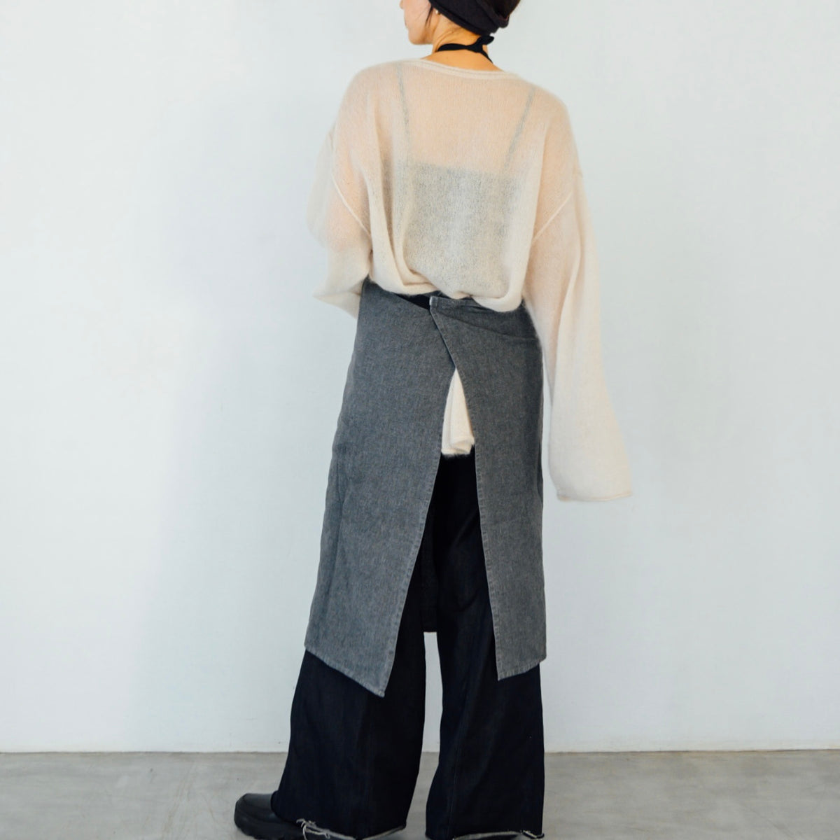 Black Dyed Vintage Apron 4