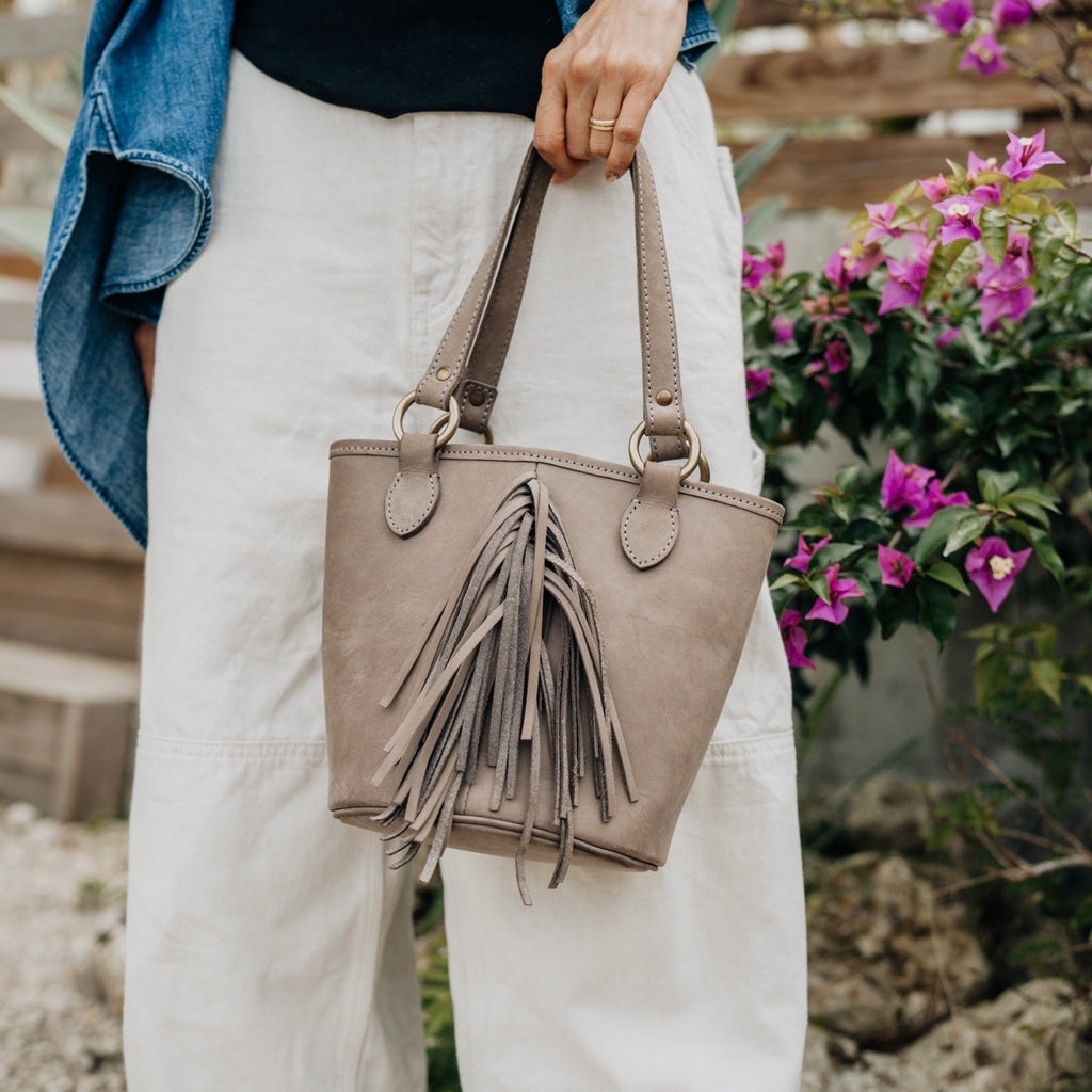 Fringe Leather Tote Bag