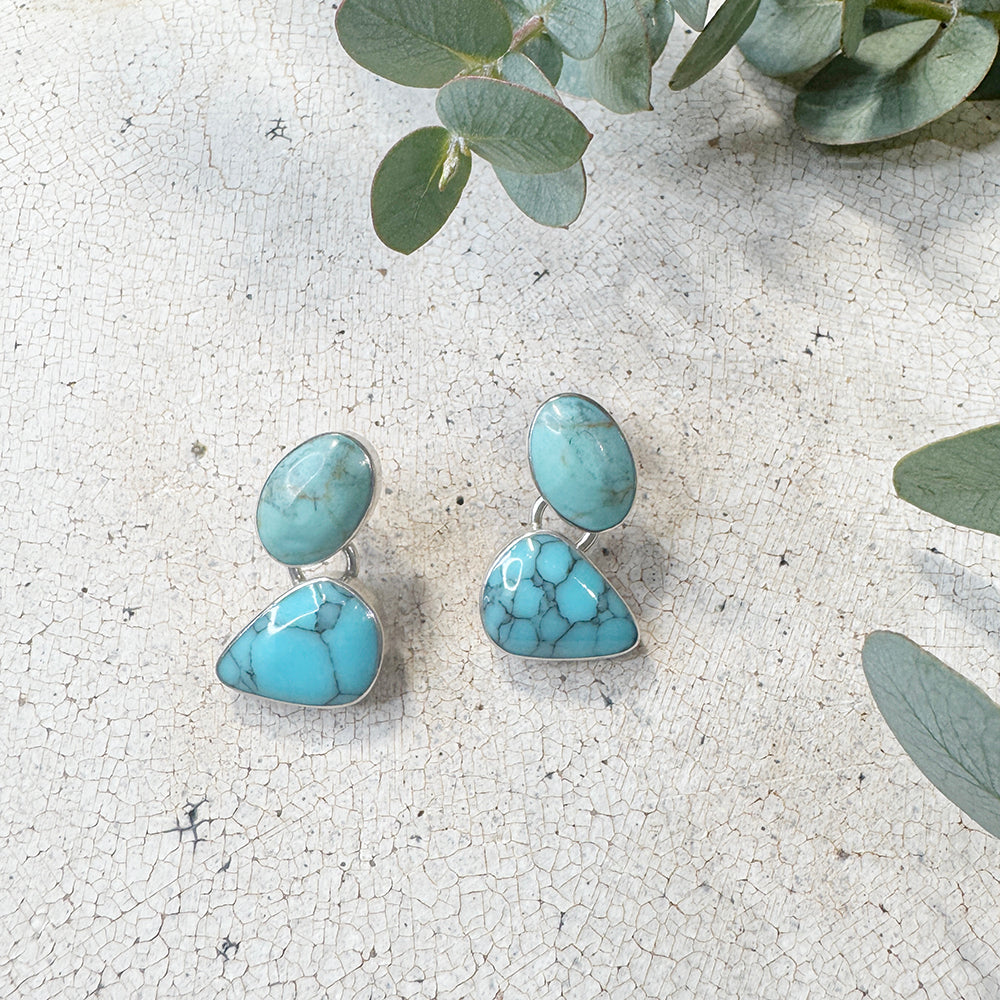 Vintage TURQ Double Drop Earring