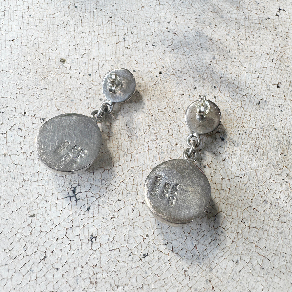 Pendientes Vintage de Plata Hemisferio Negro