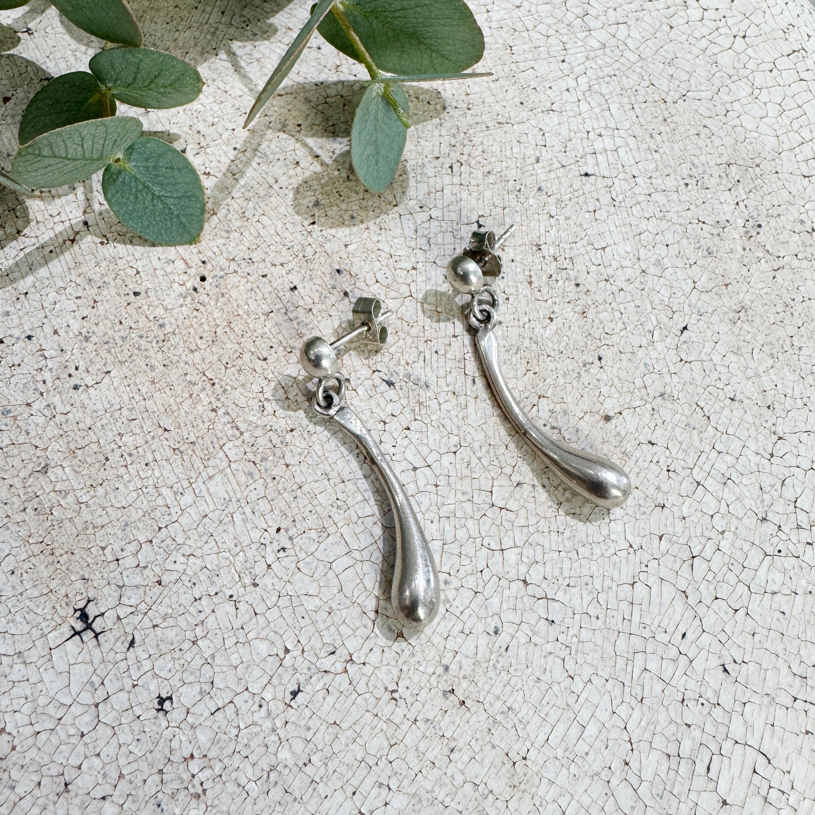 Pendientes colgantes de plata vintage