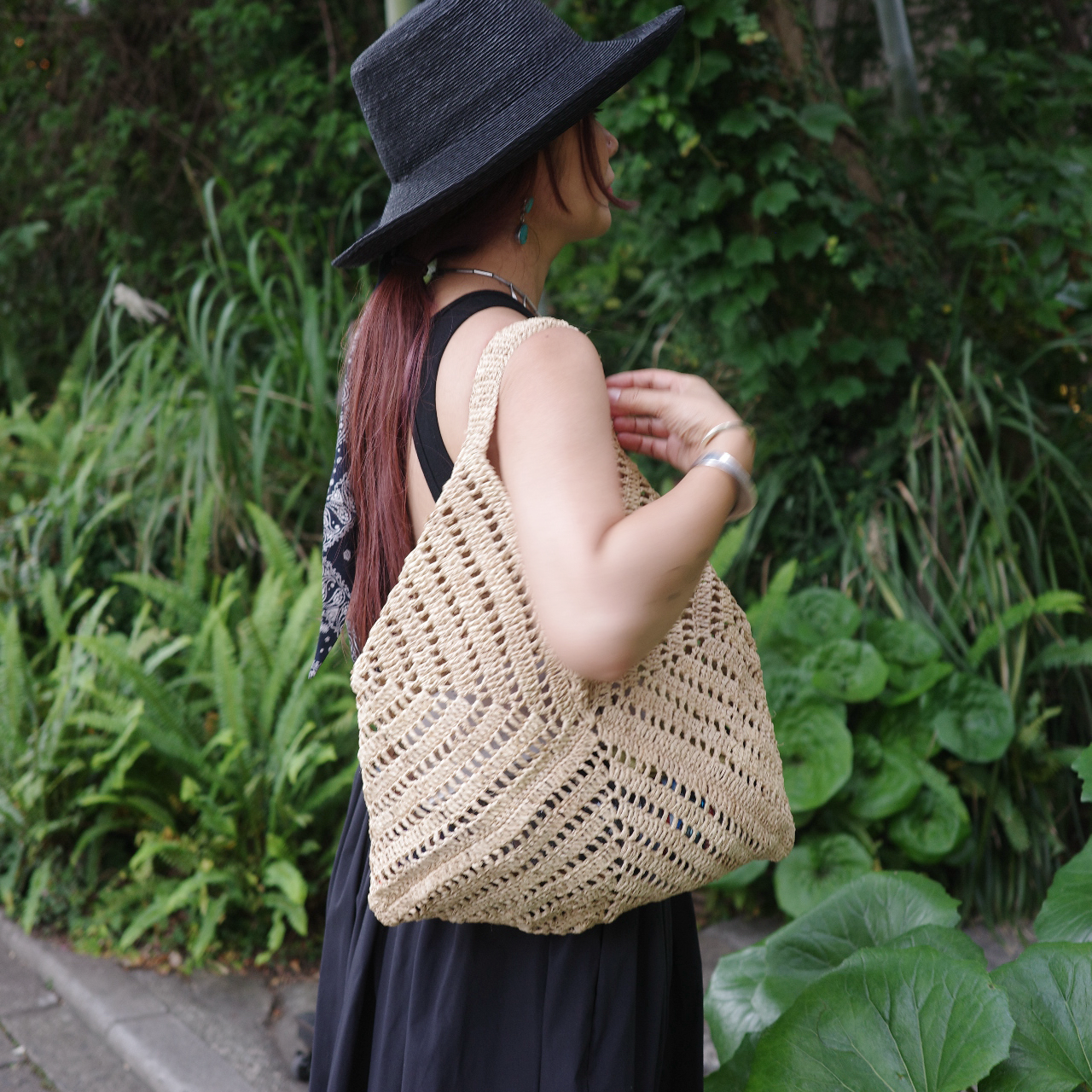Raffia Lace One-handle Bag