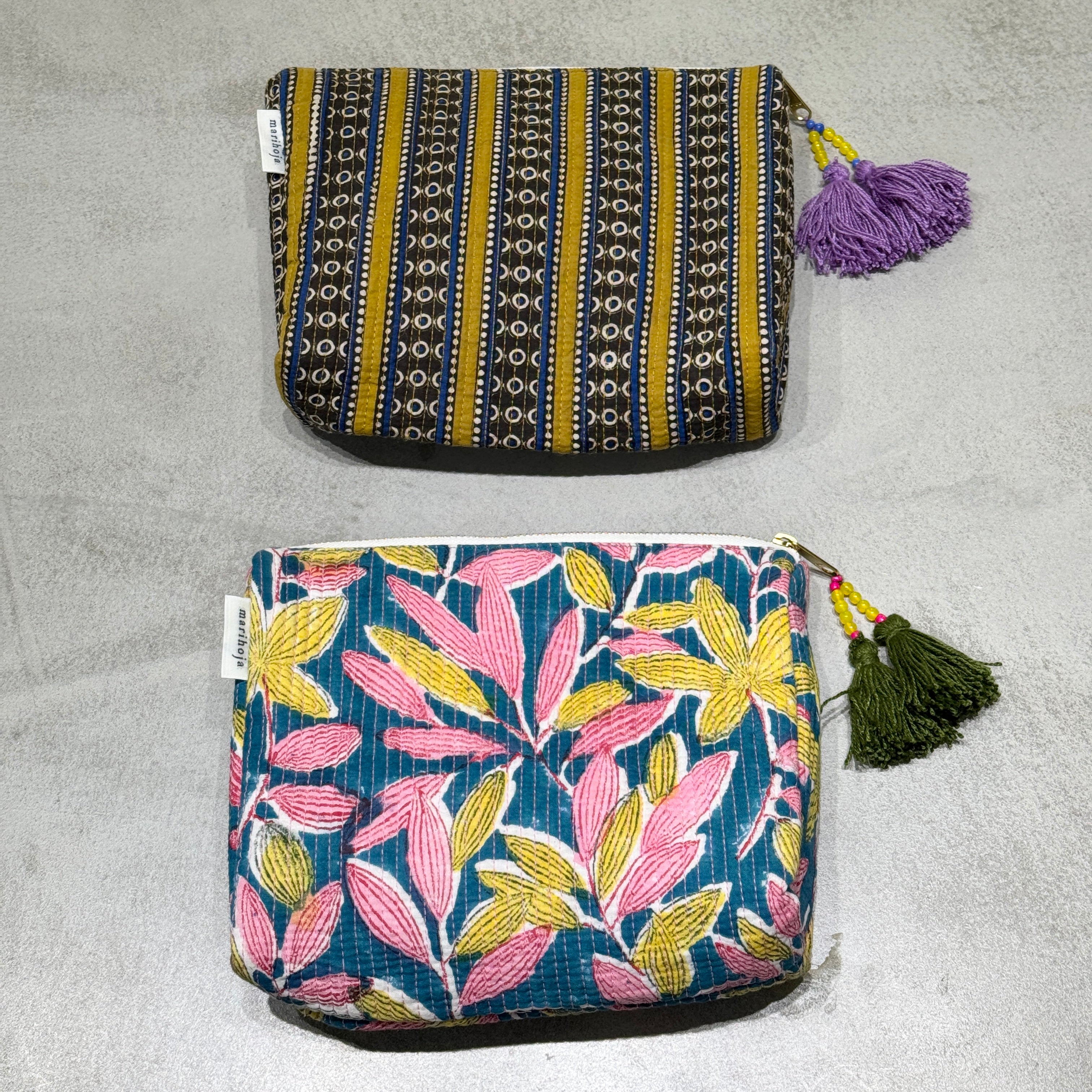 Block Print Kantha Bottom Pouch