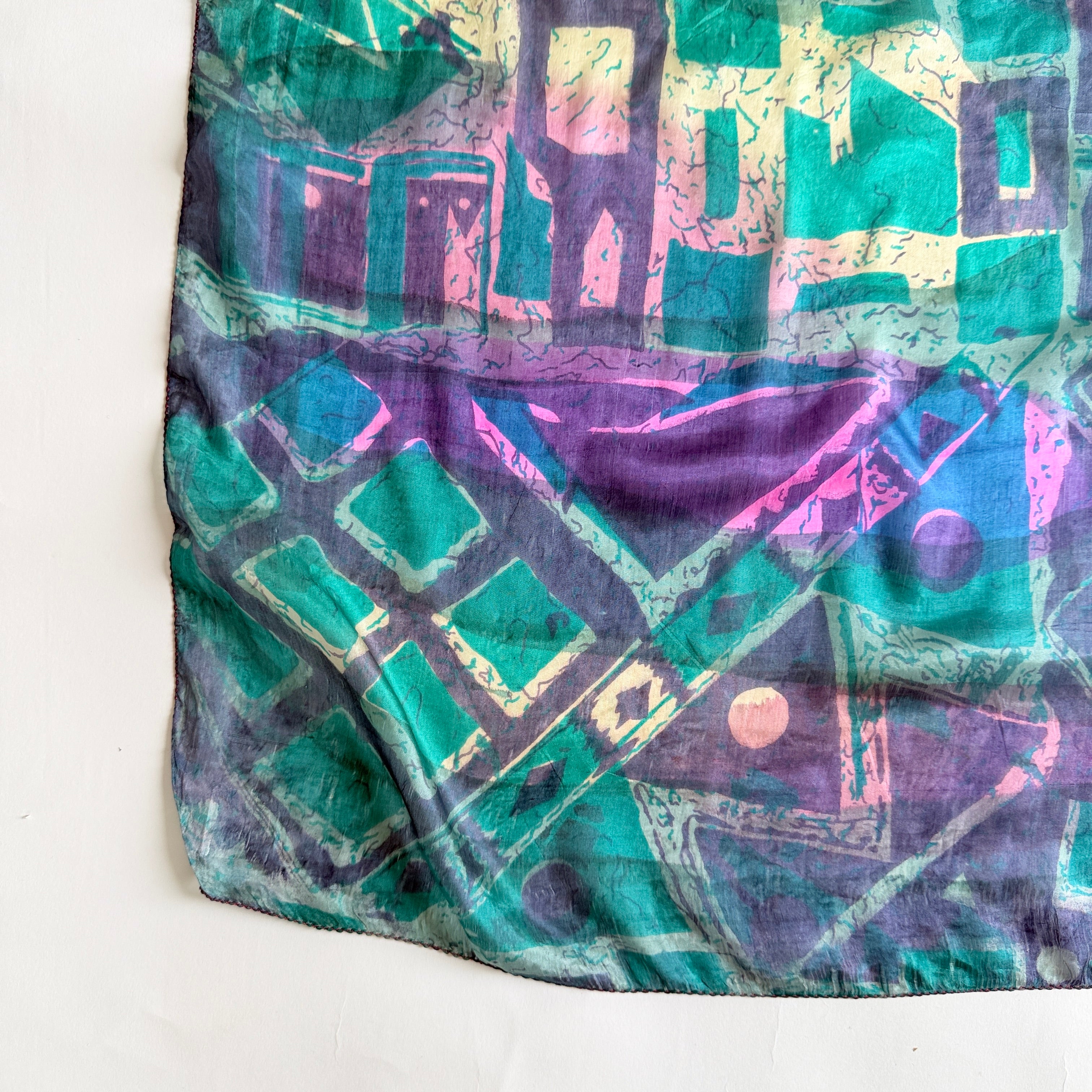 Vintage Silk scarf _L-8