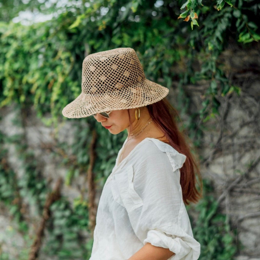 Sombrero plano vintage (mezcla marrón)