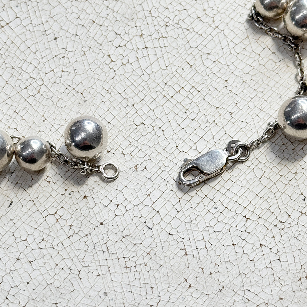Collar de bolas de plata vintage