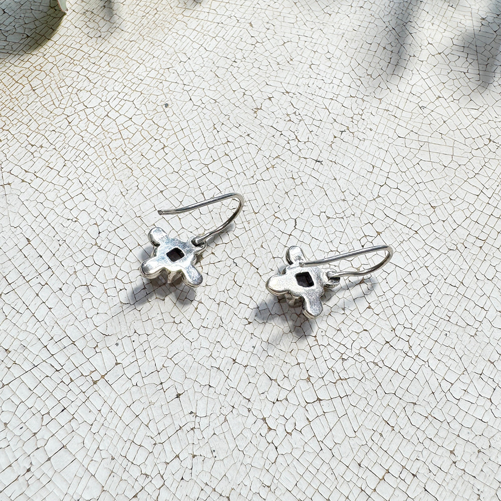 Pendiente vintage de plata con puntos de amatista de los años 80