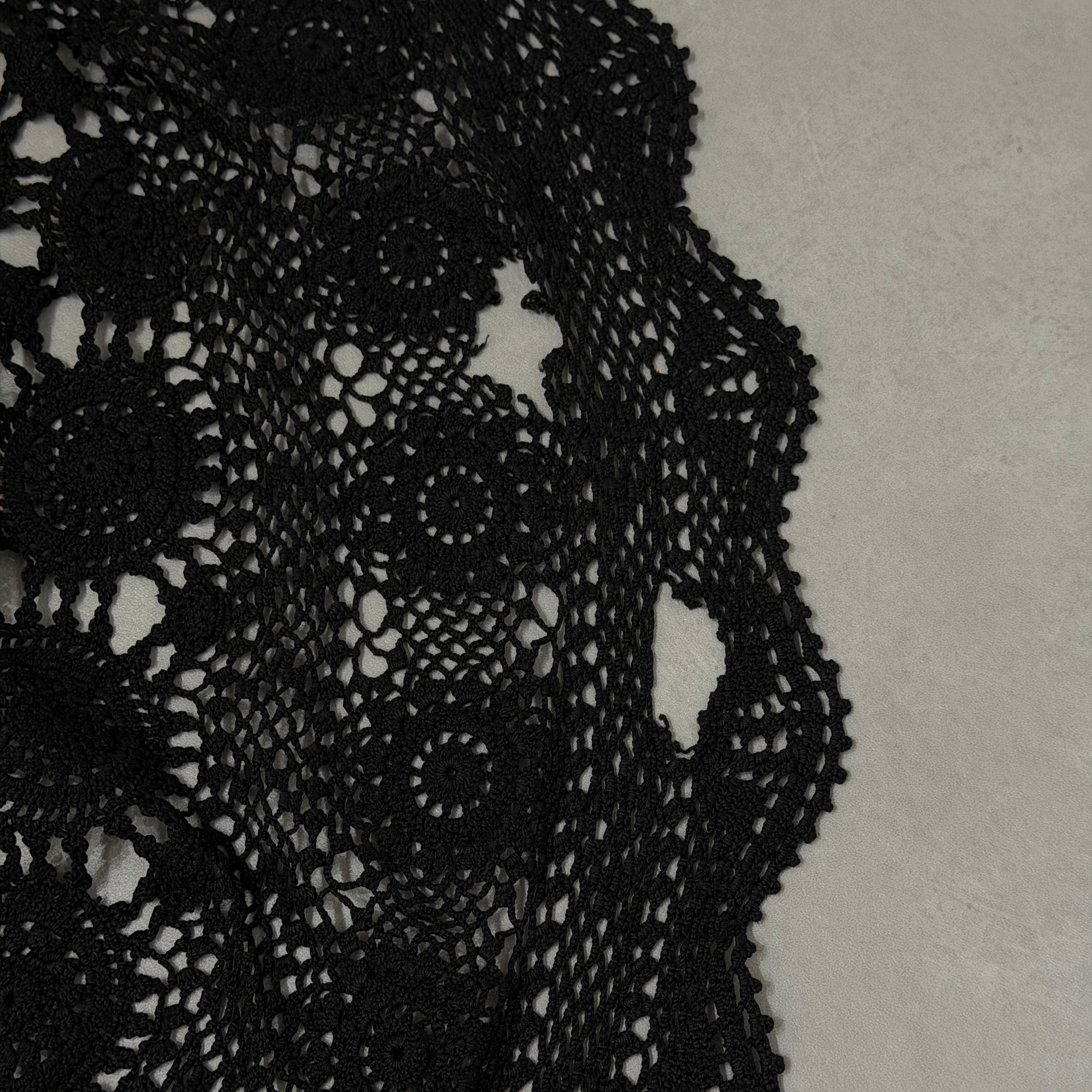 Vintage Lace Wrap Skirt _ Black 1
