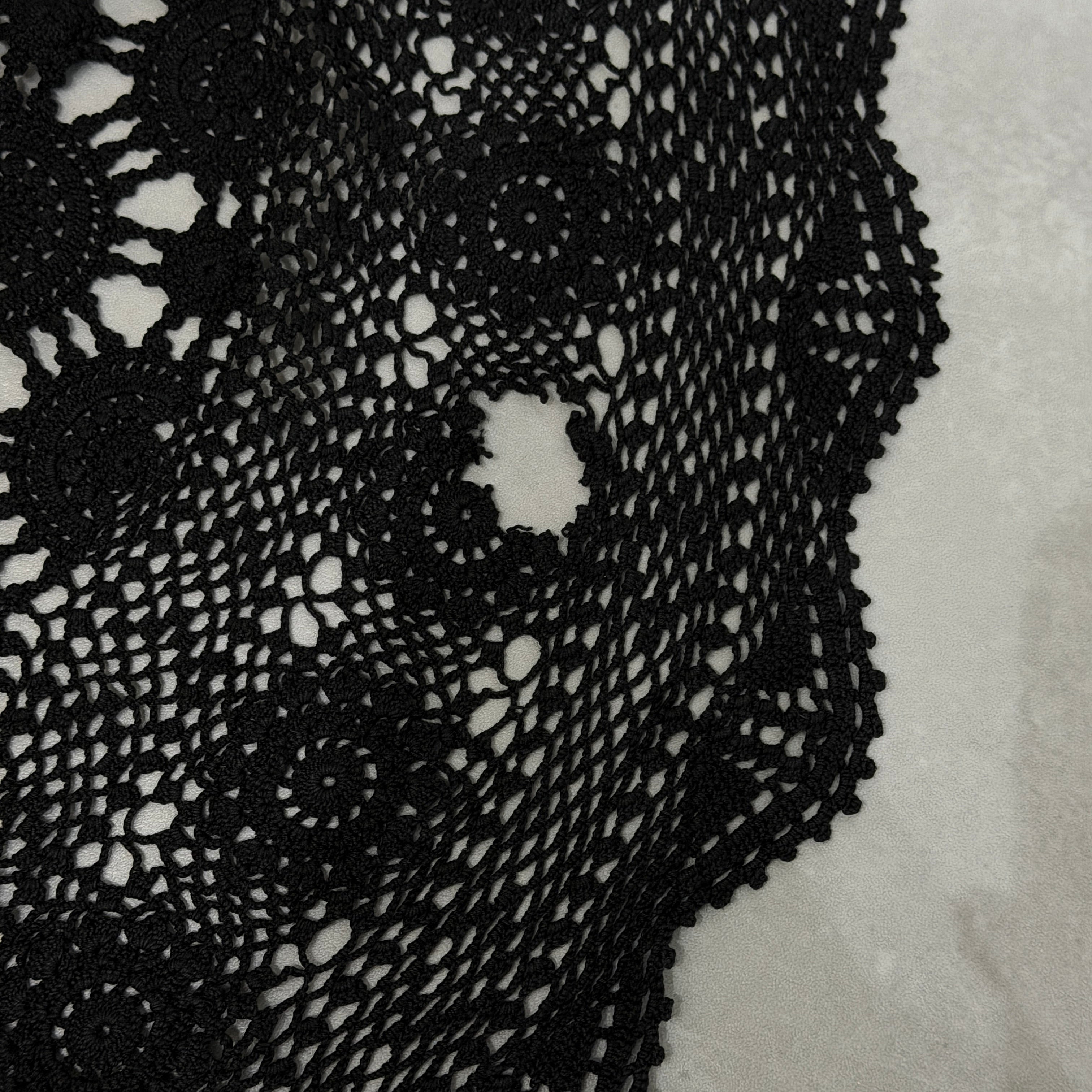 Vintage Lace Wrap Skirt _ Black 1