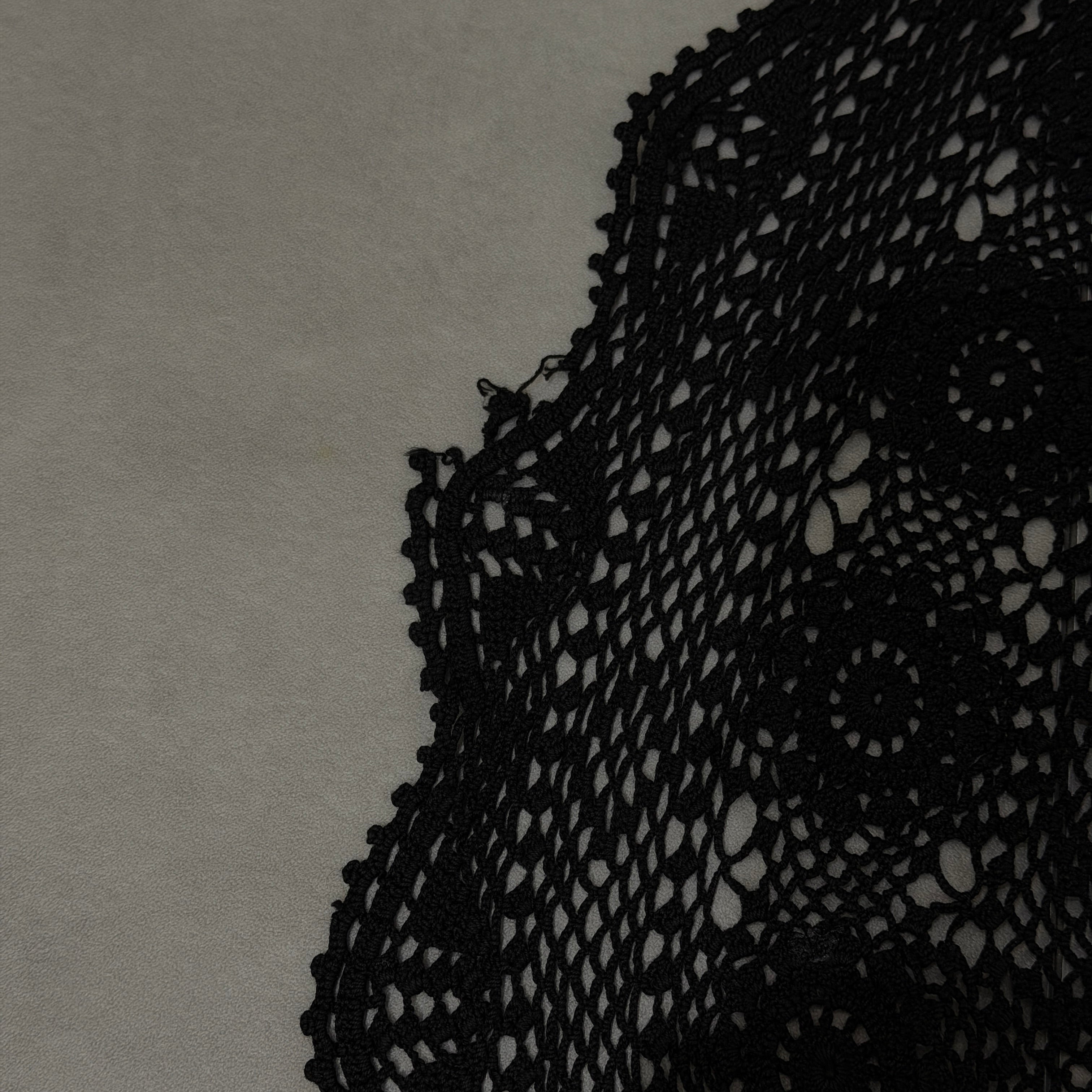 Vintage Lace Wrap Skirt _ Black 1
