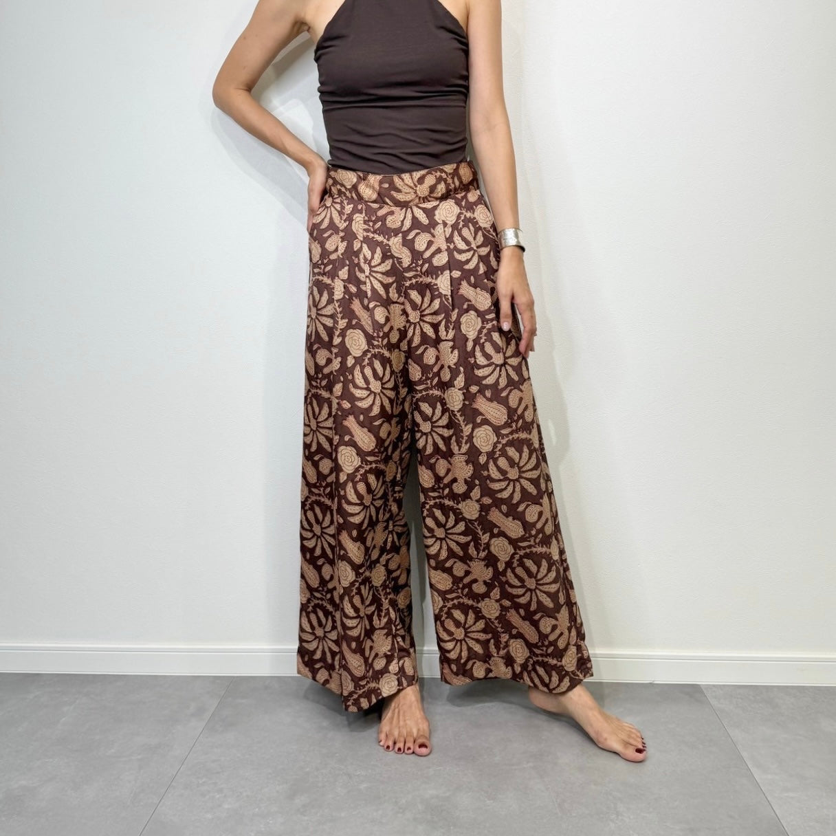 India Silk Cotton Print Pants
