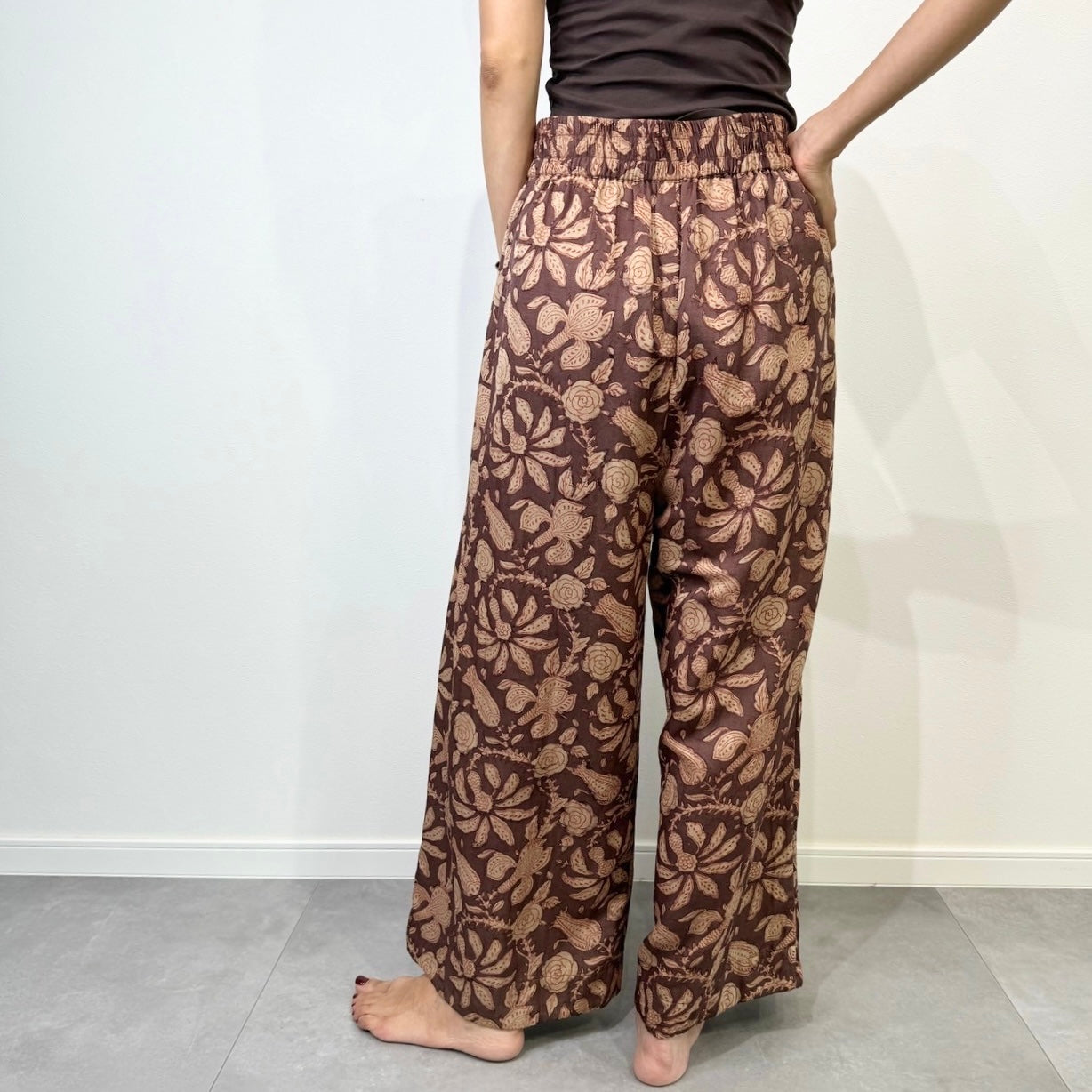 India Silk Cotton Print Pants