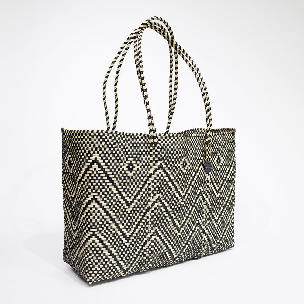 Mercado Bag Isabel Long -Black&Cream-