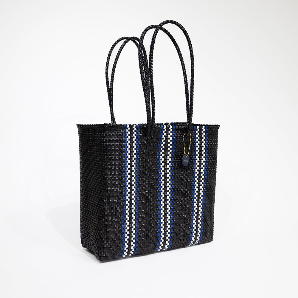 Mercado Bag Amaria Long-Black×Blue Stripe