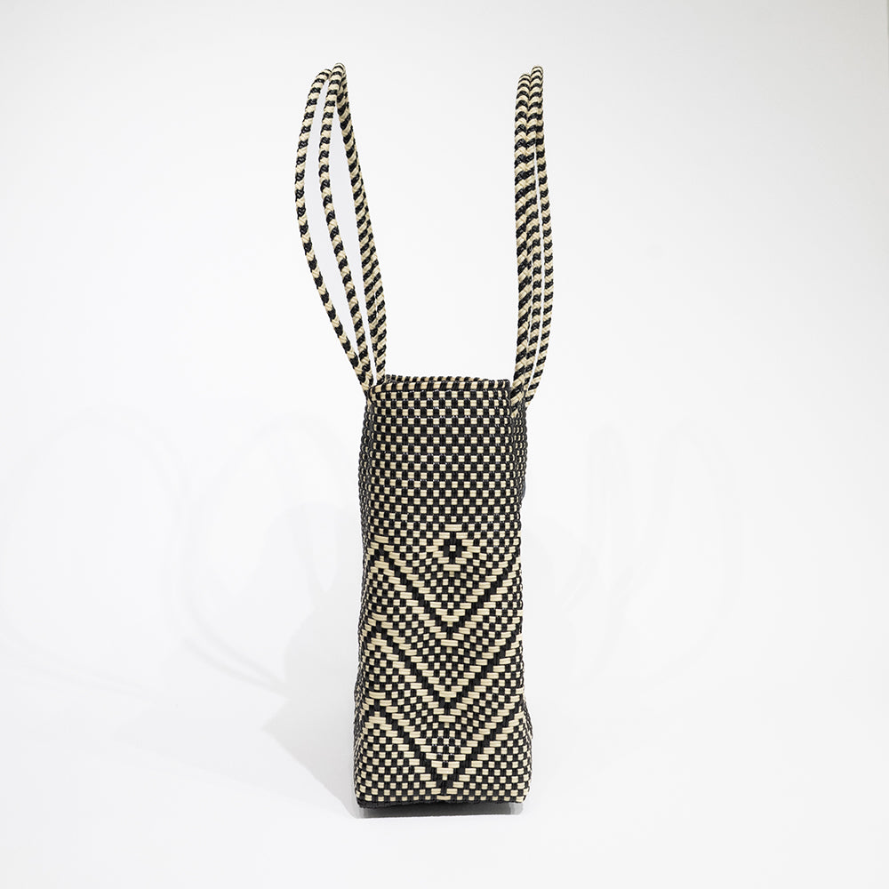 Mercado Bag Amaria Long -Black&Cream-