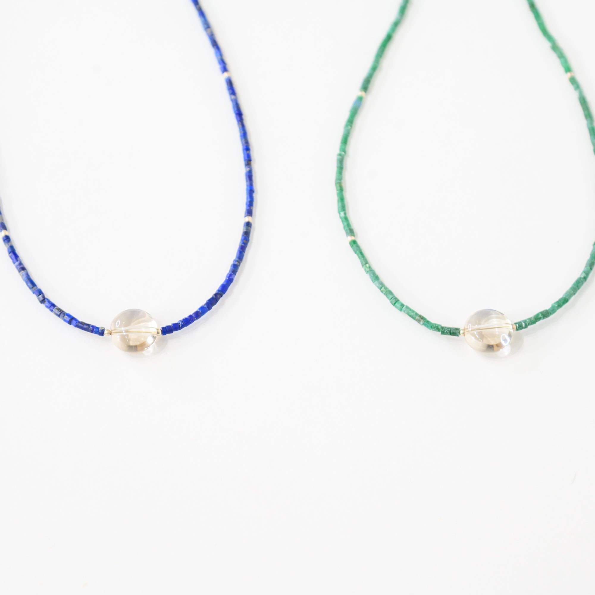 Vintage Stone Beads Clear Quartz Choker