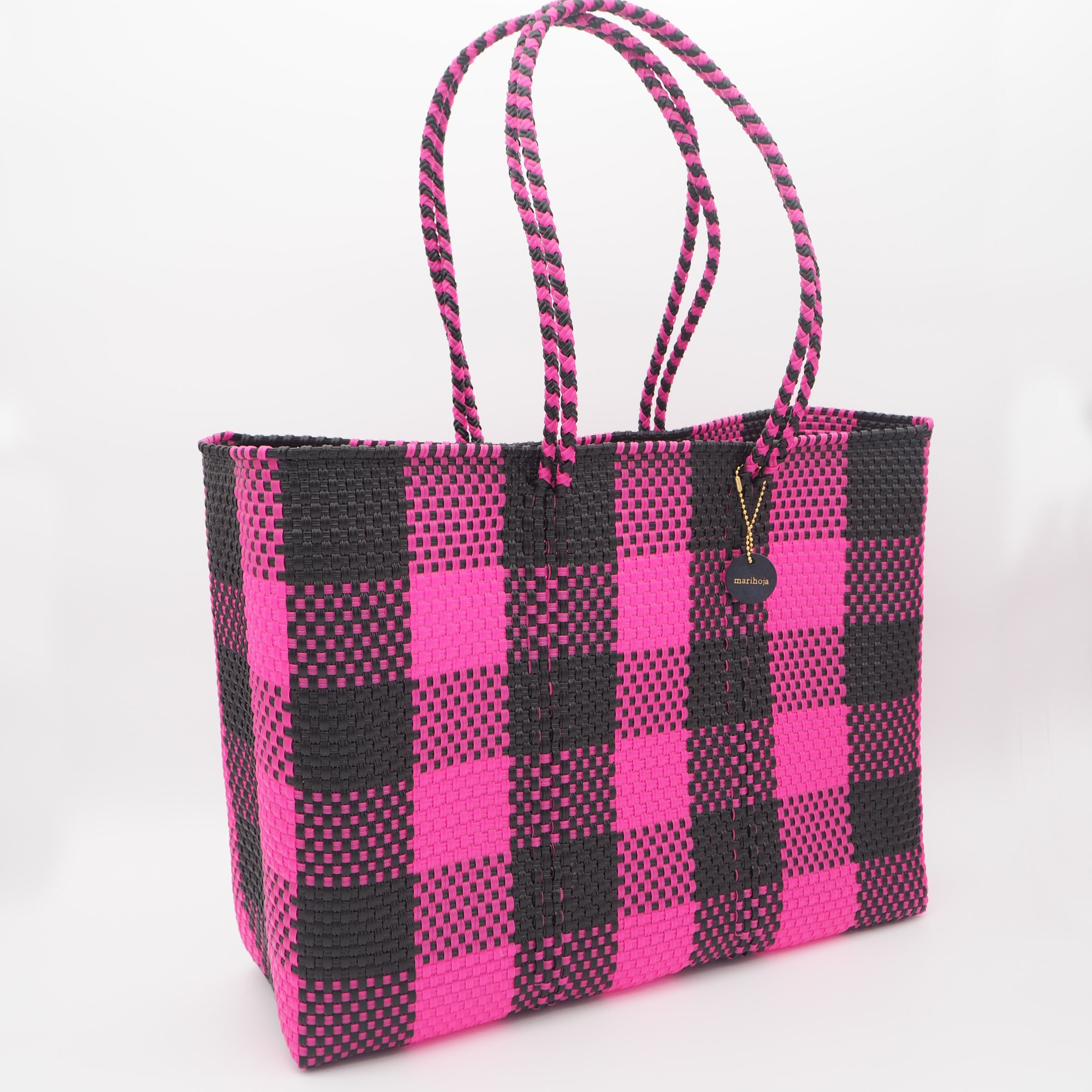 Mercado Bag Isabel (Long handle) -pink check-