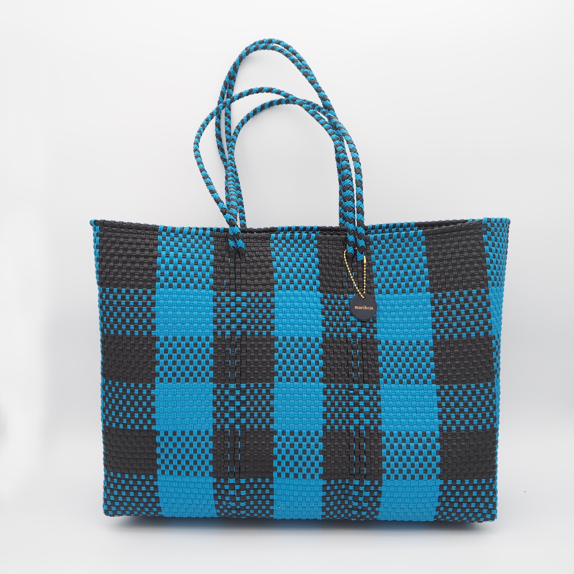 Mercado Bag Isabel (Long handle)-blue check-