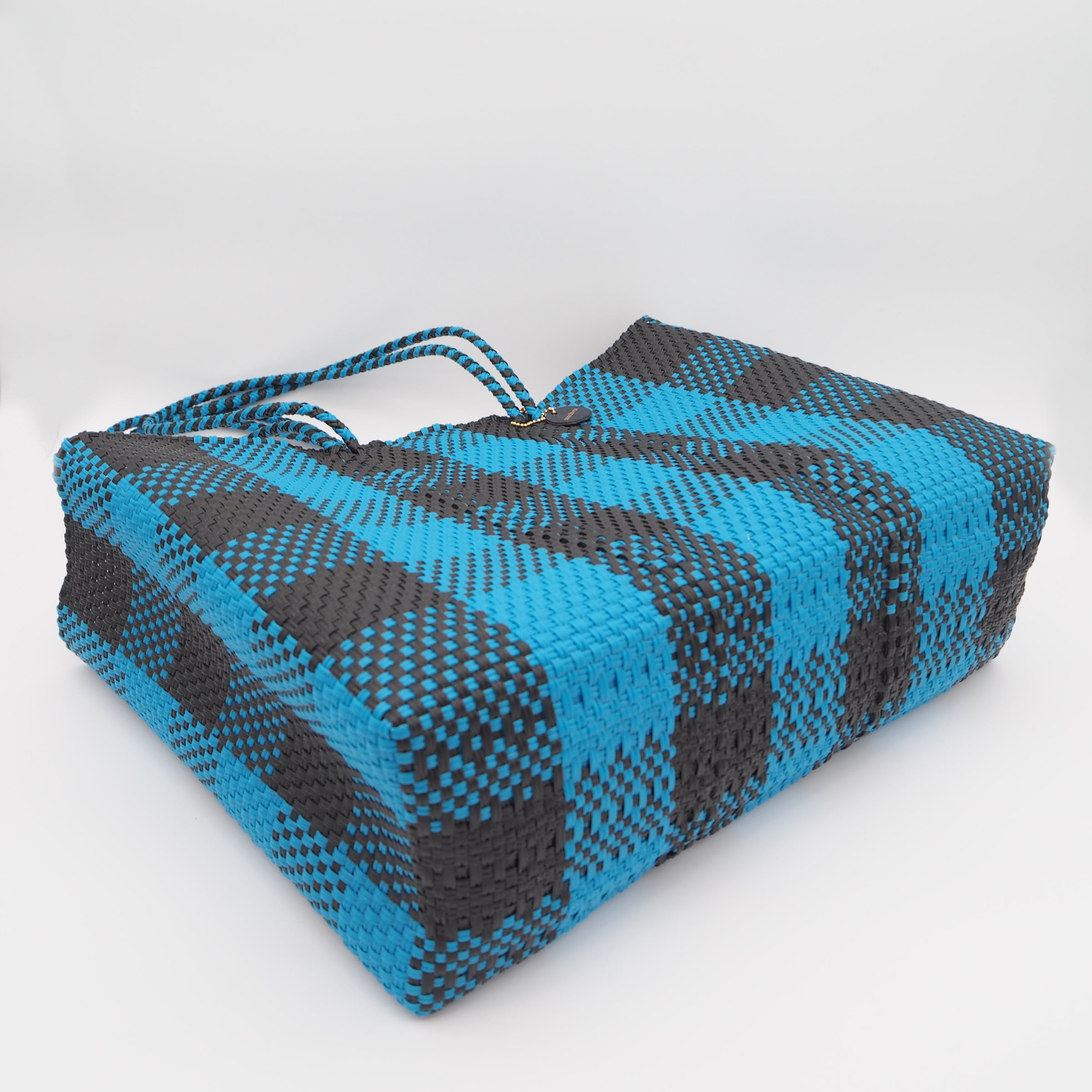 Mercado Bag Isabel (Long handle)-blue check-