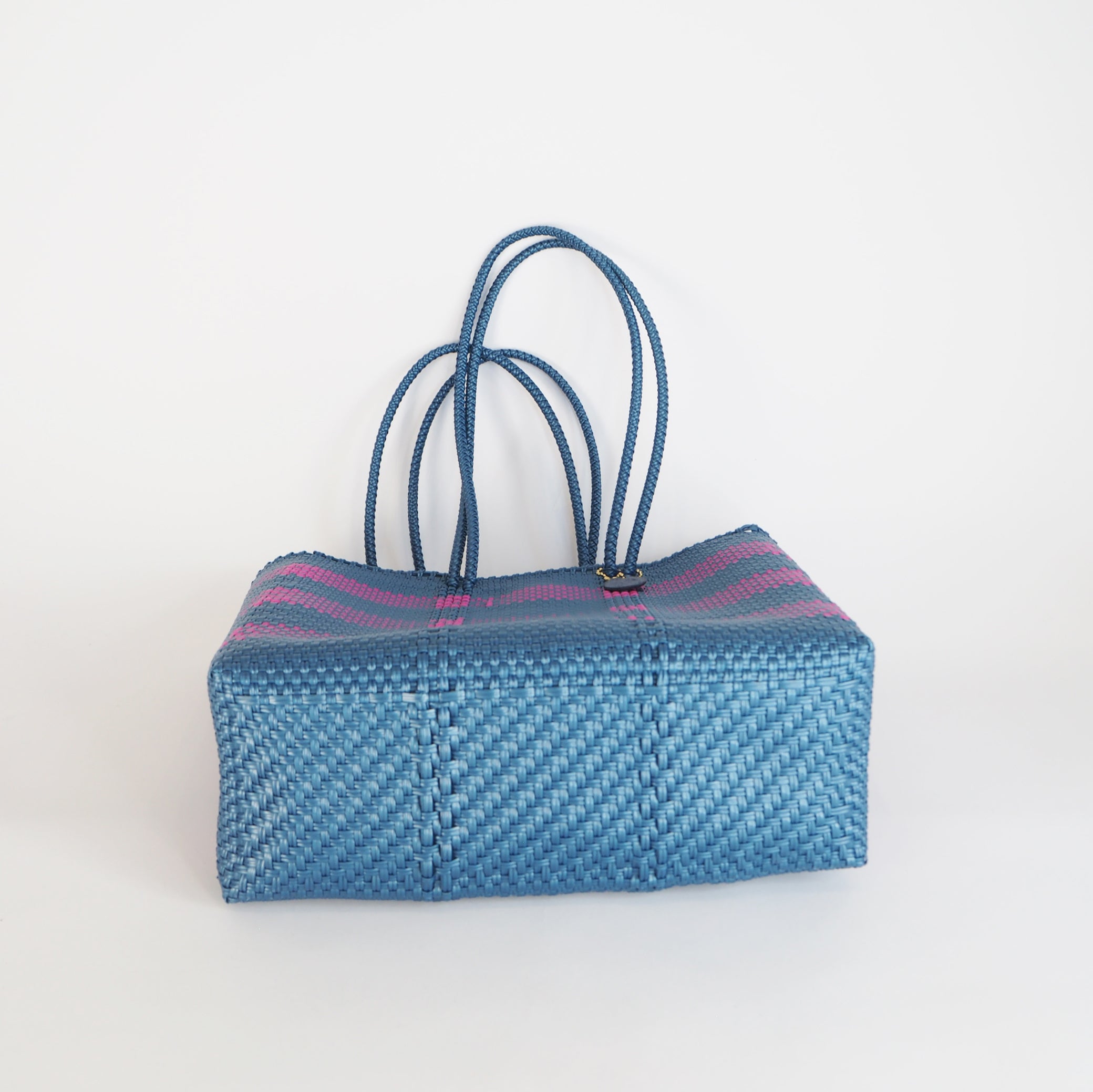 Mercado Bag Amaria (Long handle) Blue metallic × pink