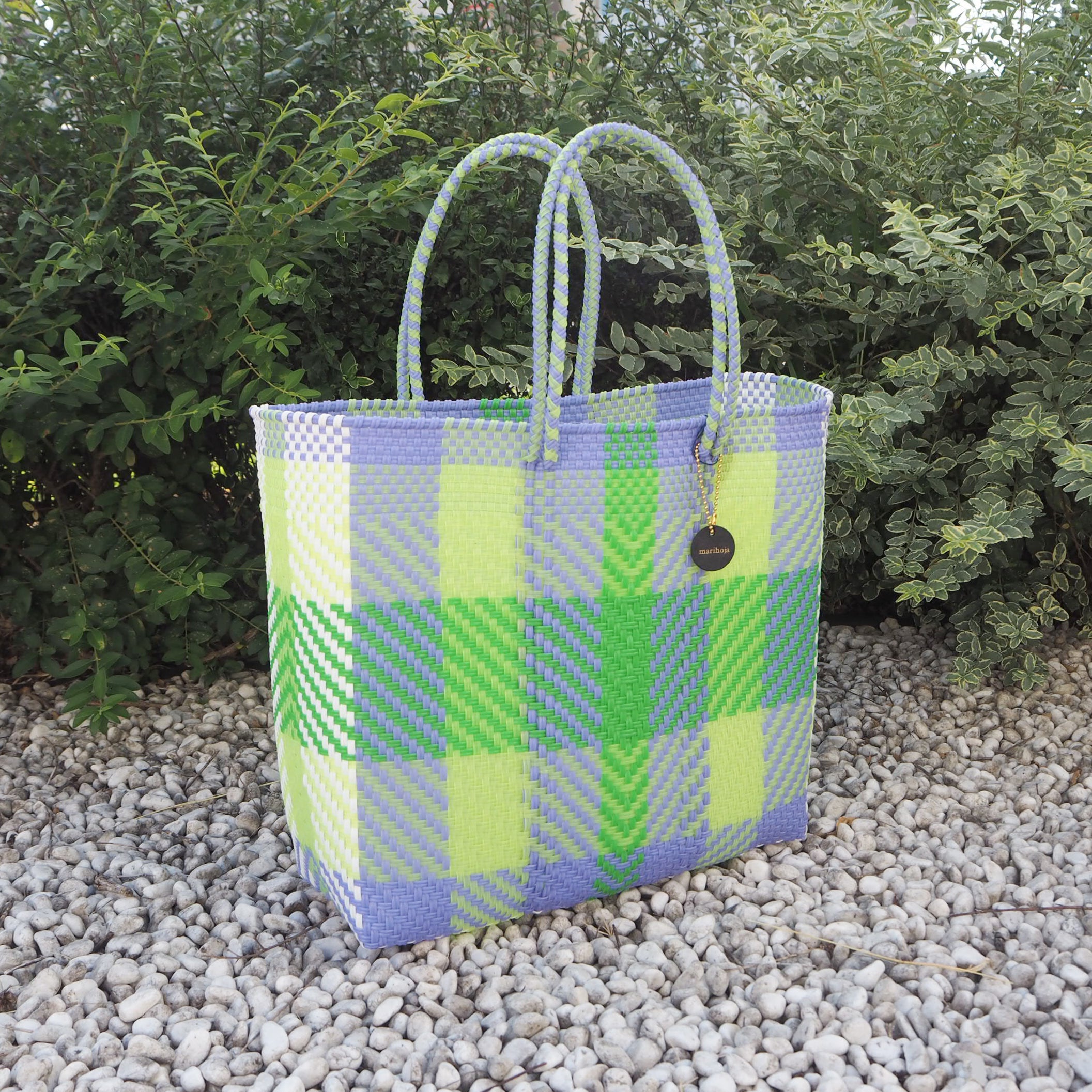 Mercado Bag Amaria -Light purple×White×clear Yellow×Light Green-