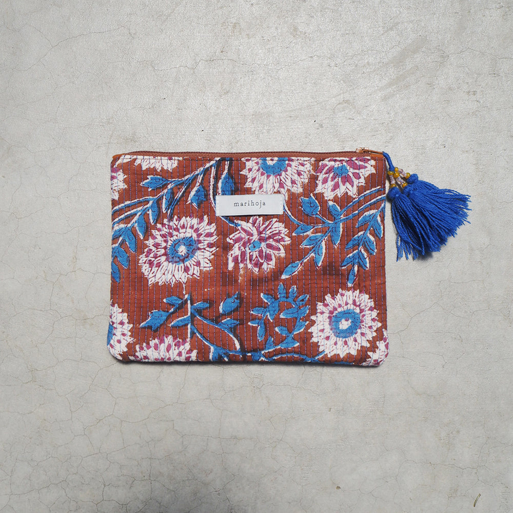 Block Print Kantha Flat Pouch