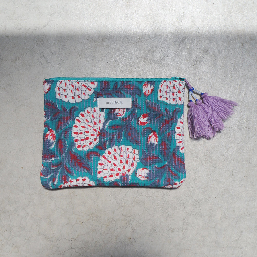 Block Print Kantha Flat Pouch
