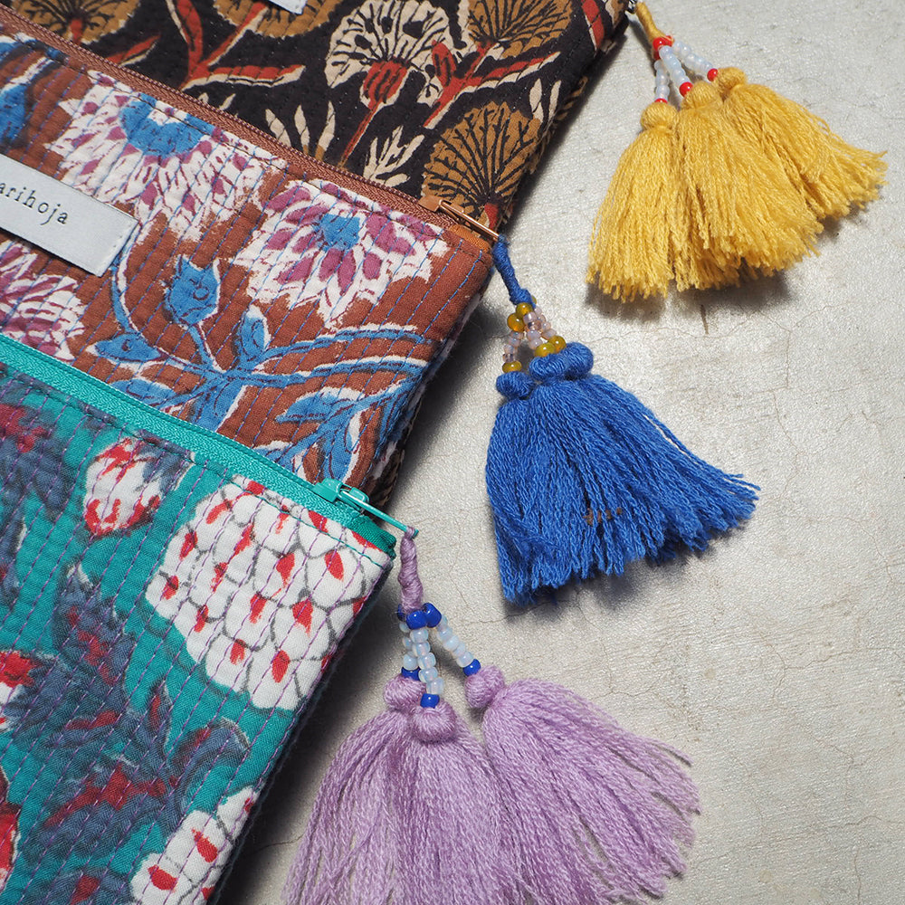 Block Print Kantha Flat Pouch