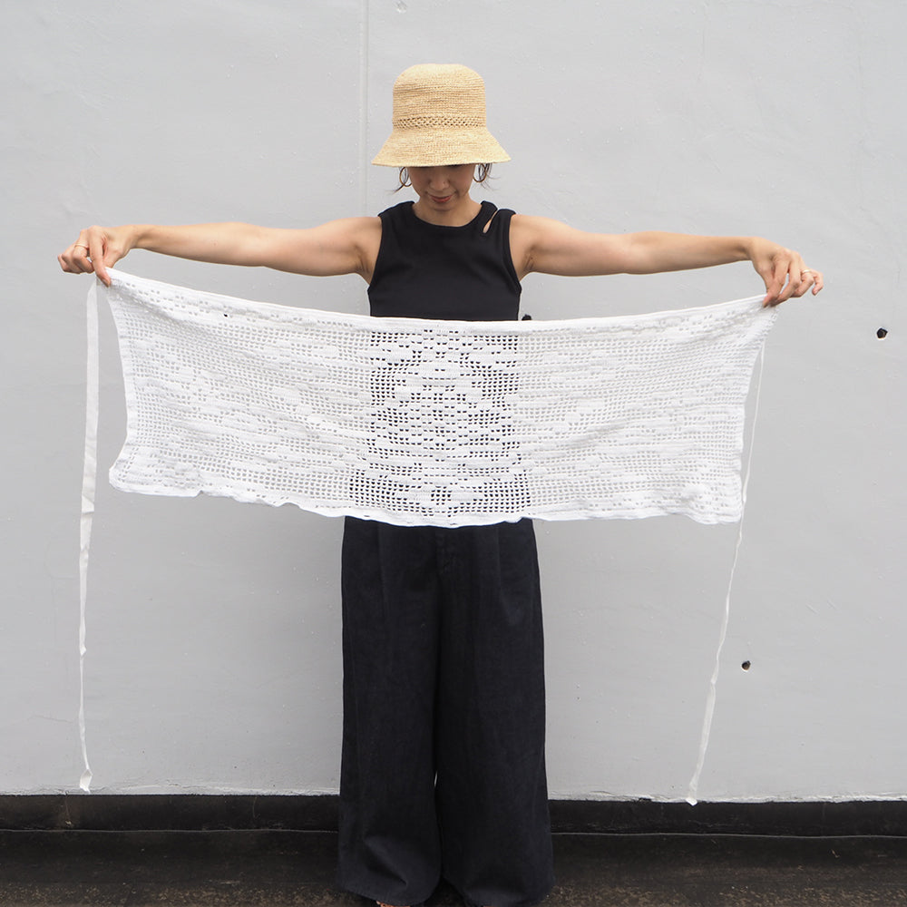 Vintage Lace Wrap Skirt _ white 3